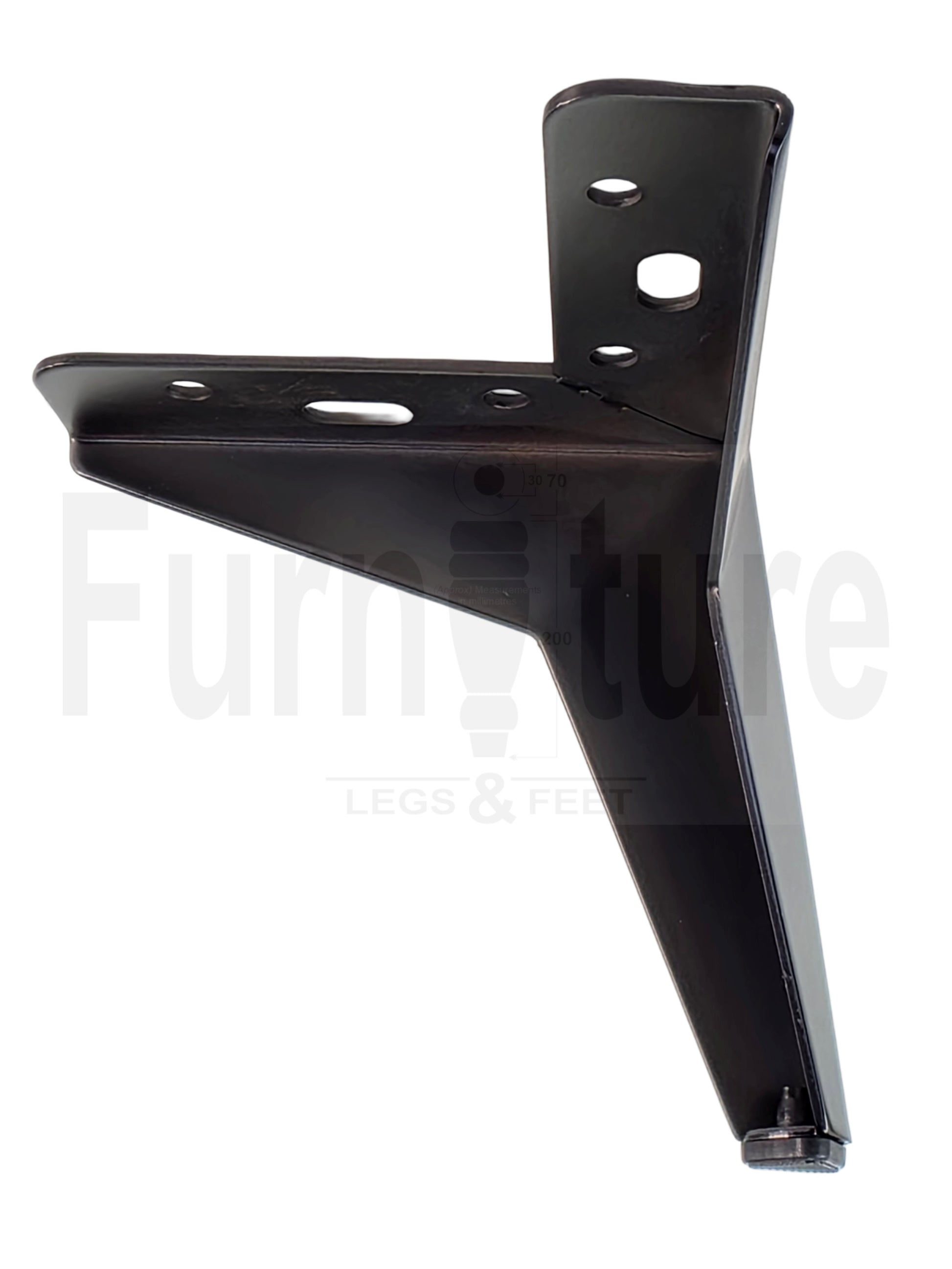 4 Metal Corner Feet Replacement Furniture Legs Brushed Black Finish 135mm High