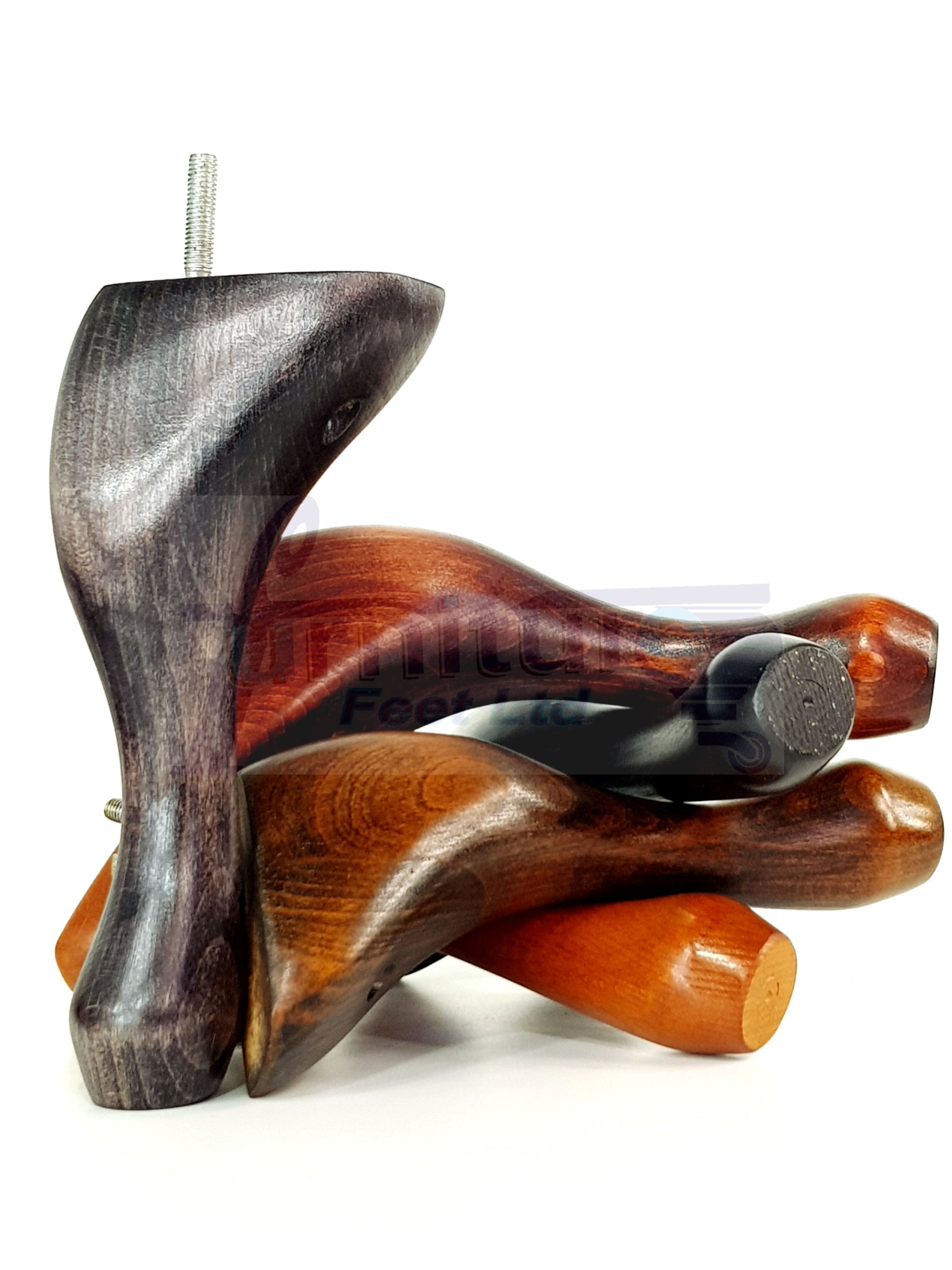 4 Solid Wood Furniture Feet 150mm High Queen Anne Replacement Legs Chairs Settees Beds Sofas M10 Thread