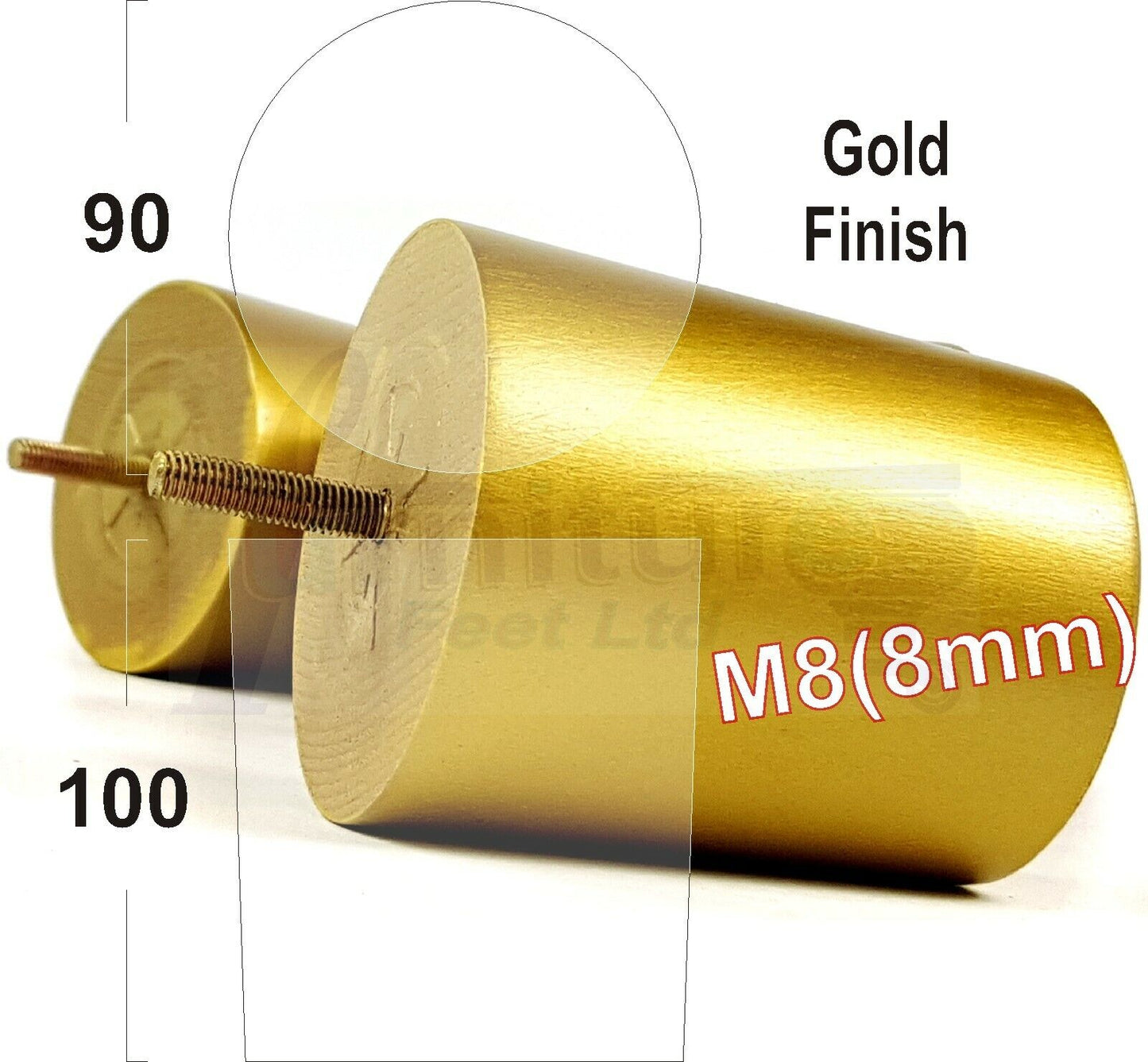 4x Turned Wood Furniture Legs Chair Sofa Bed M8 Replacement Settee Feet 100mm