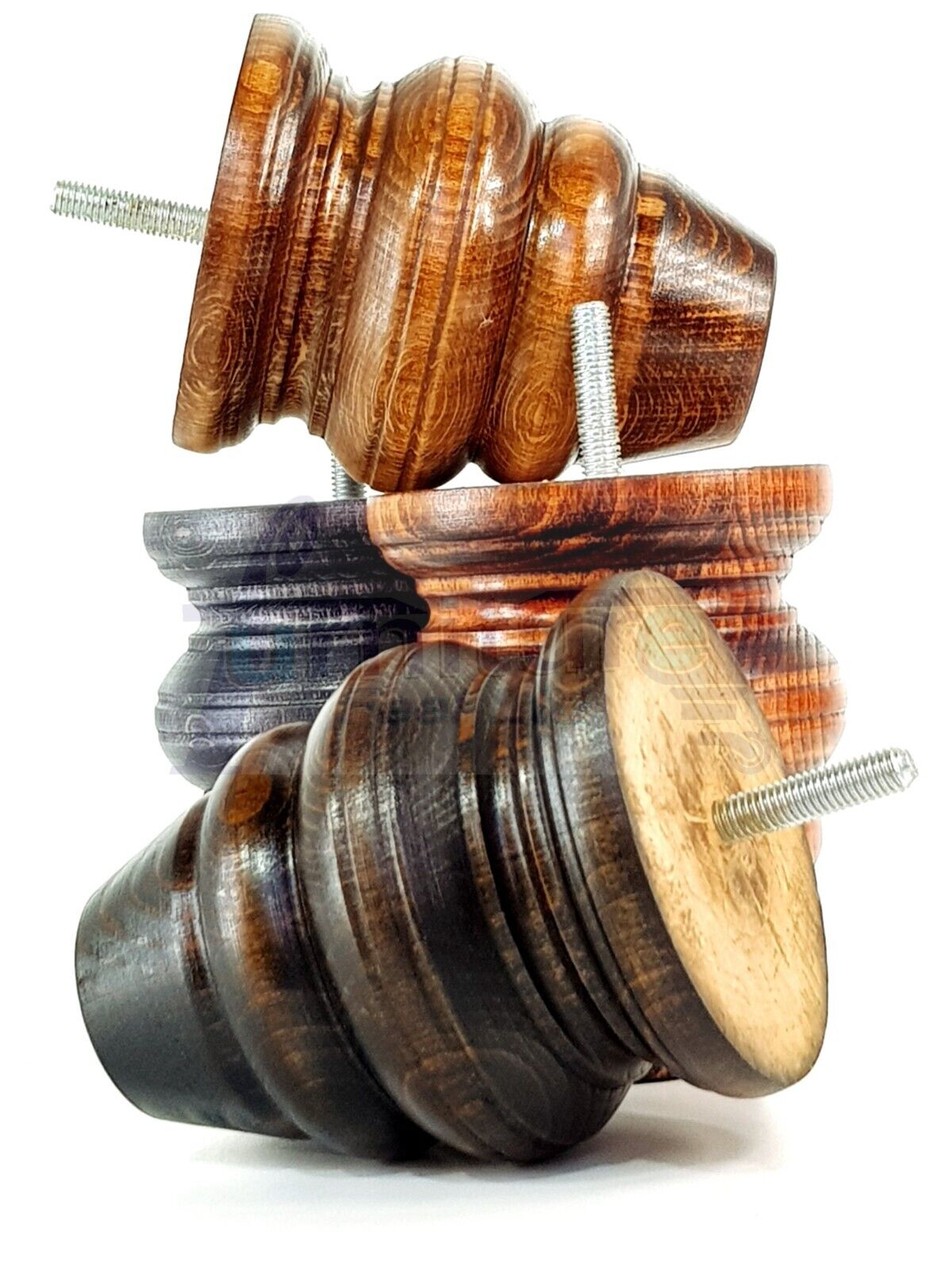 4x Turned Wood Furniture Legs Replacement Feet 110mm High Multiple Colours Chairs Stools Sofa's Beds Settee Cabinets M8