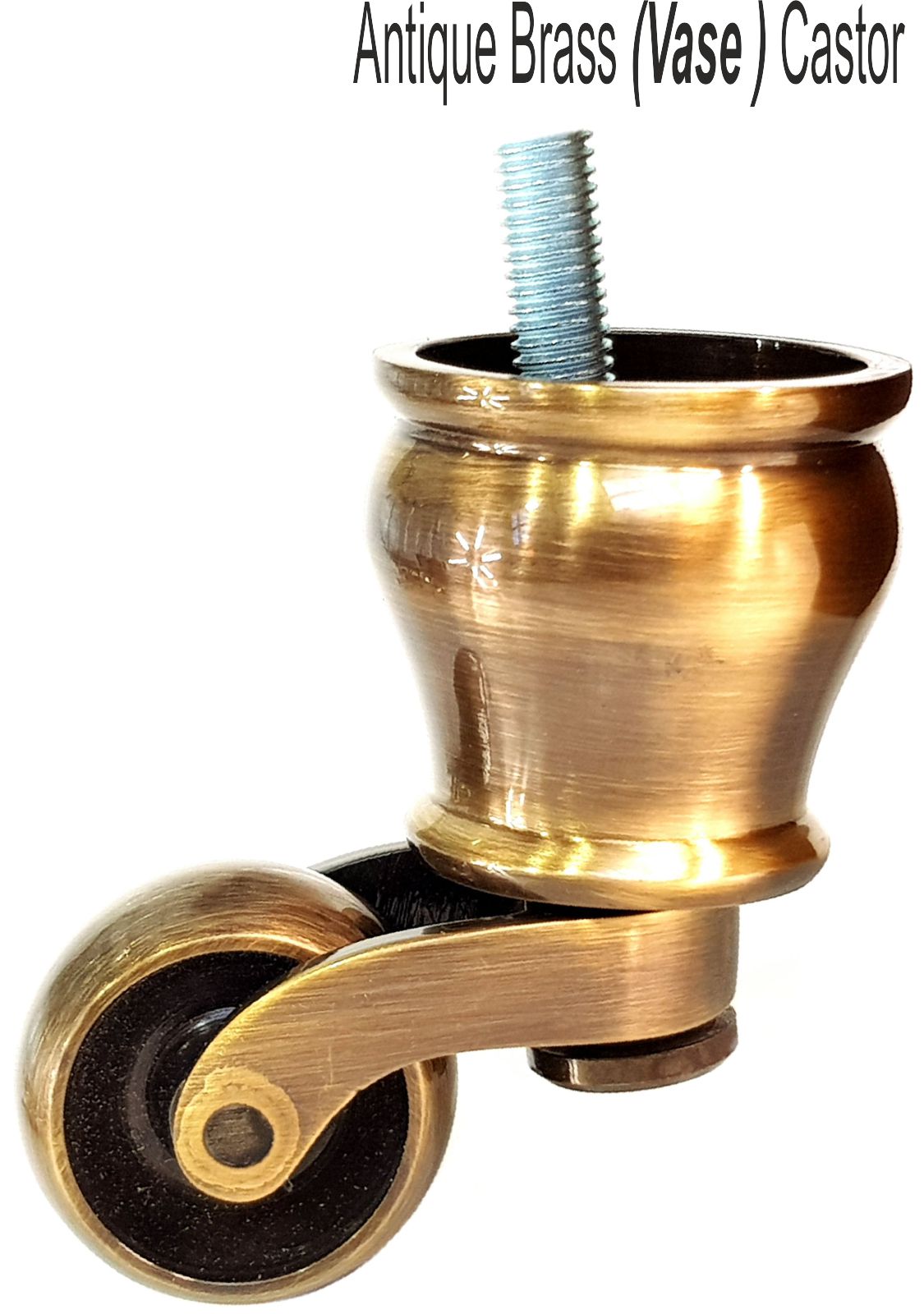 4 Turned Wood Replacement Furniture Legs with Castors 155mm High Feet M8 6 Inches - Mahogany