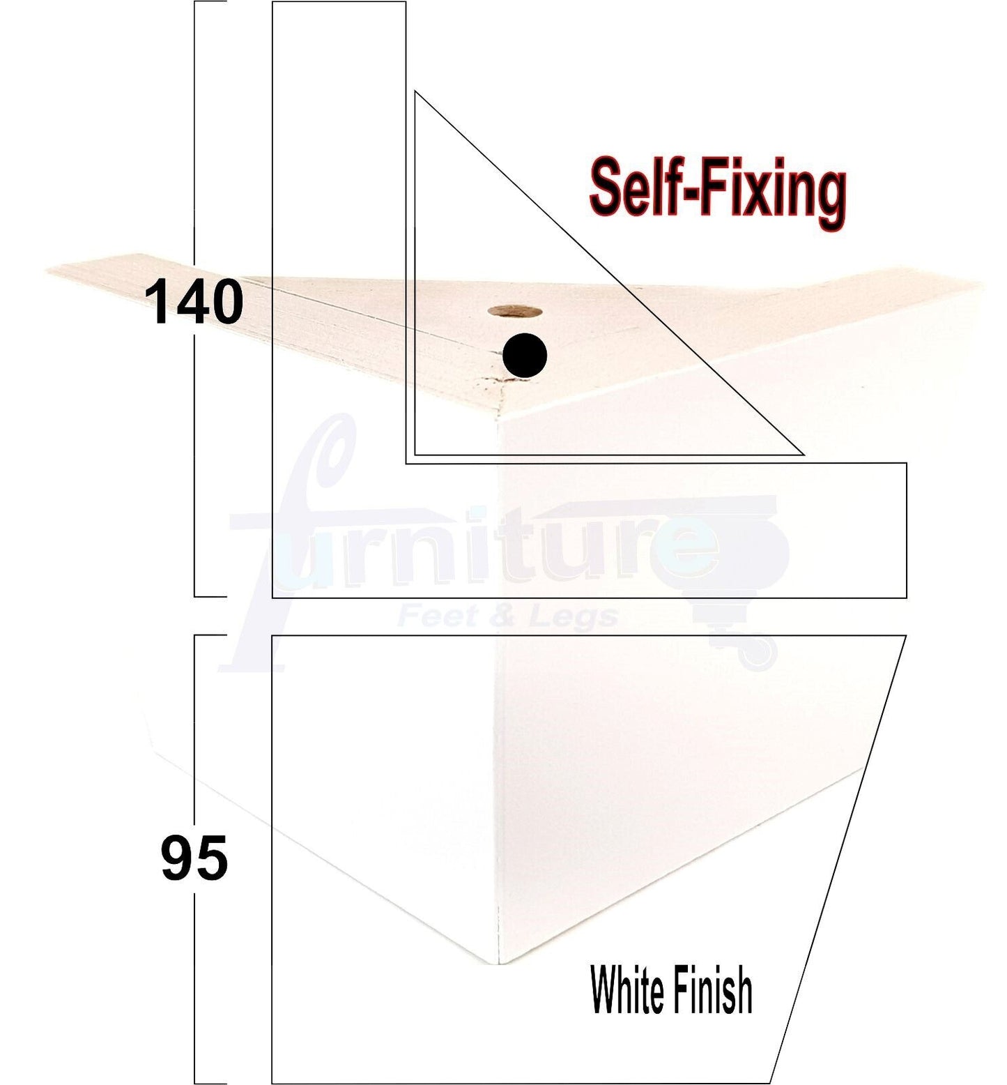 4 Solid Wood Furniture Legs Replacement Corner Feet 95mm High Multi Colours Chairs Stools Sofa Beds Settee & Cabinets Fix With Screws