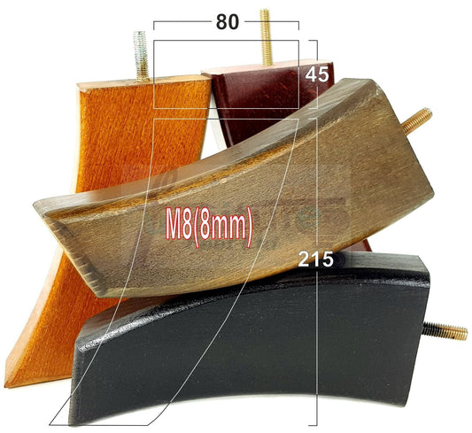SET OF 4 WOODEN FURNITURE FEET 215mm HIGH REPLACEMENT SOFA LEGS 8mm Thread