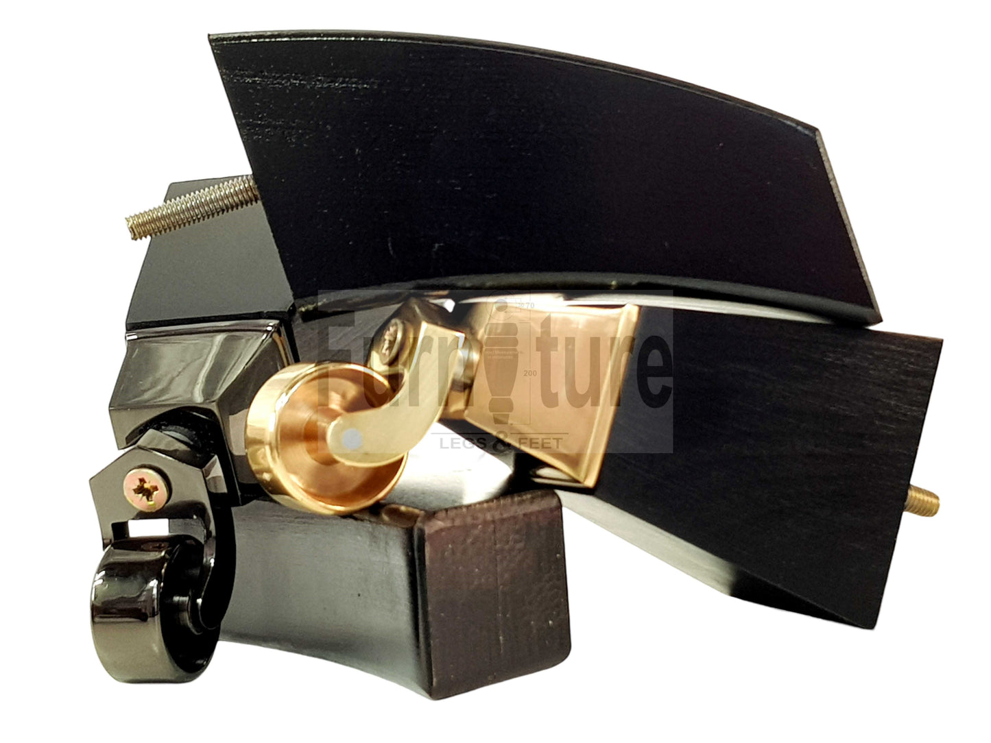 Set Of 4 Block Wood Castor Furniture Feet M8(8mm) For Chairs Cabinets Sofa 15cm High