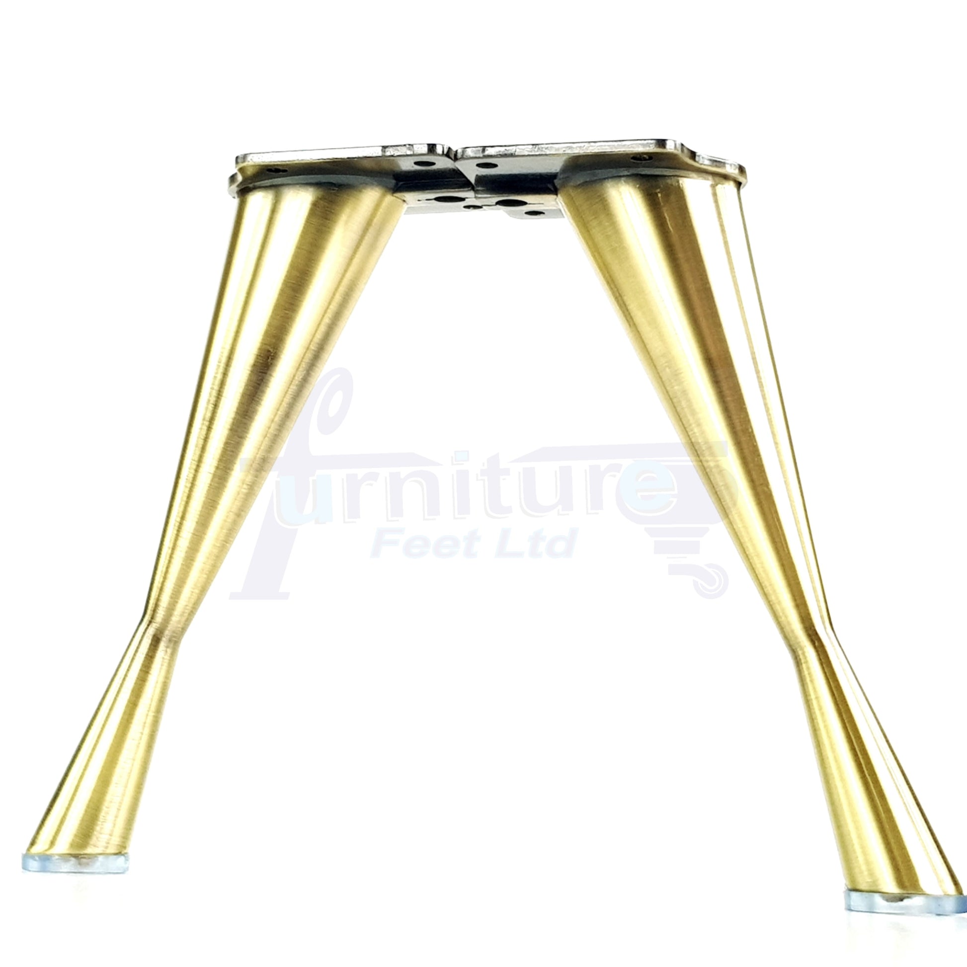 4x Metal Furniture Legs Antique Brass 170mm High Self-Fix Modern Feet Sofa Chair Cabinet Table