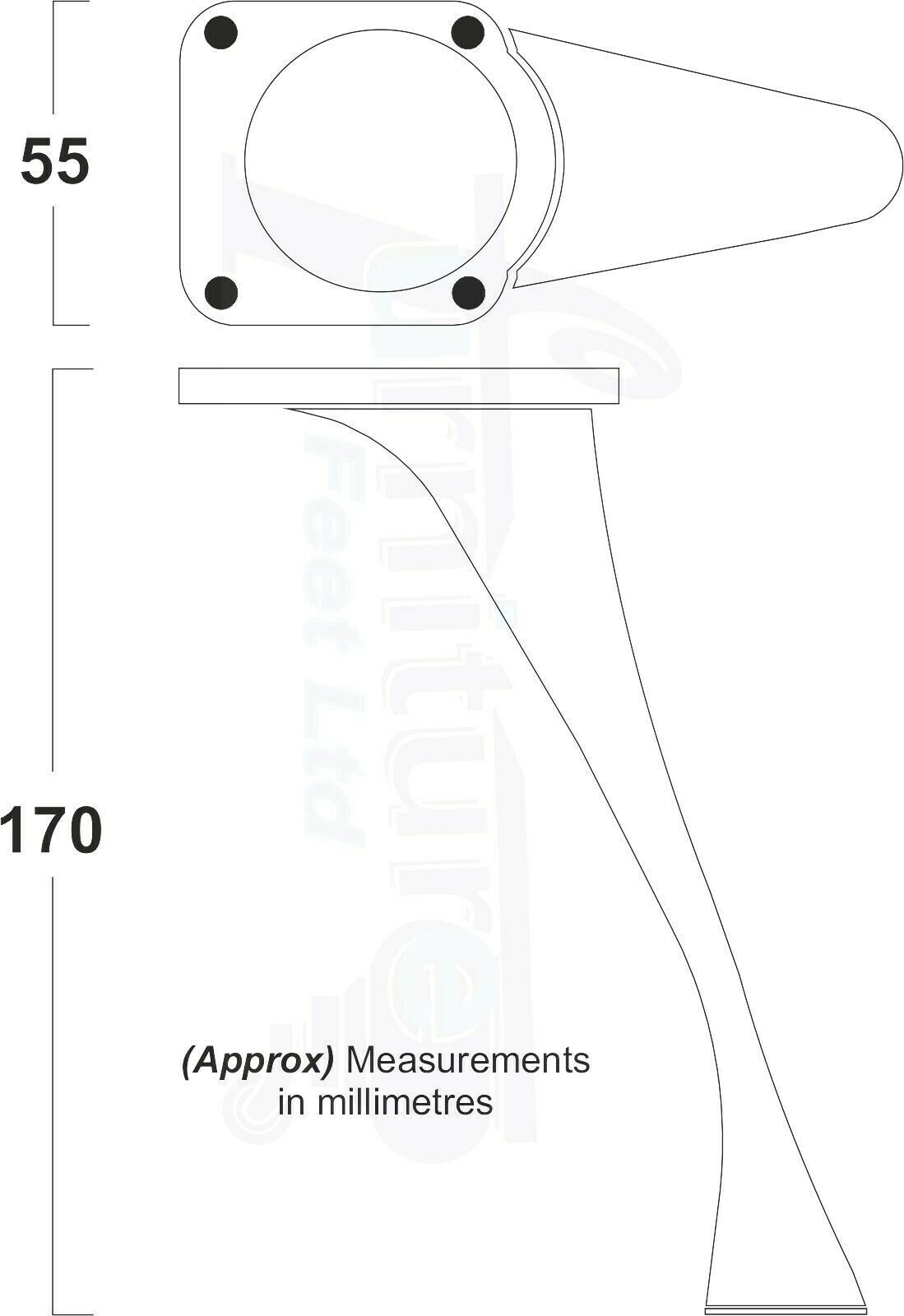 4x Metal Furniture Legs 170mm High Self-Fix Modern Feet Sofa Chair Tables Cabinets