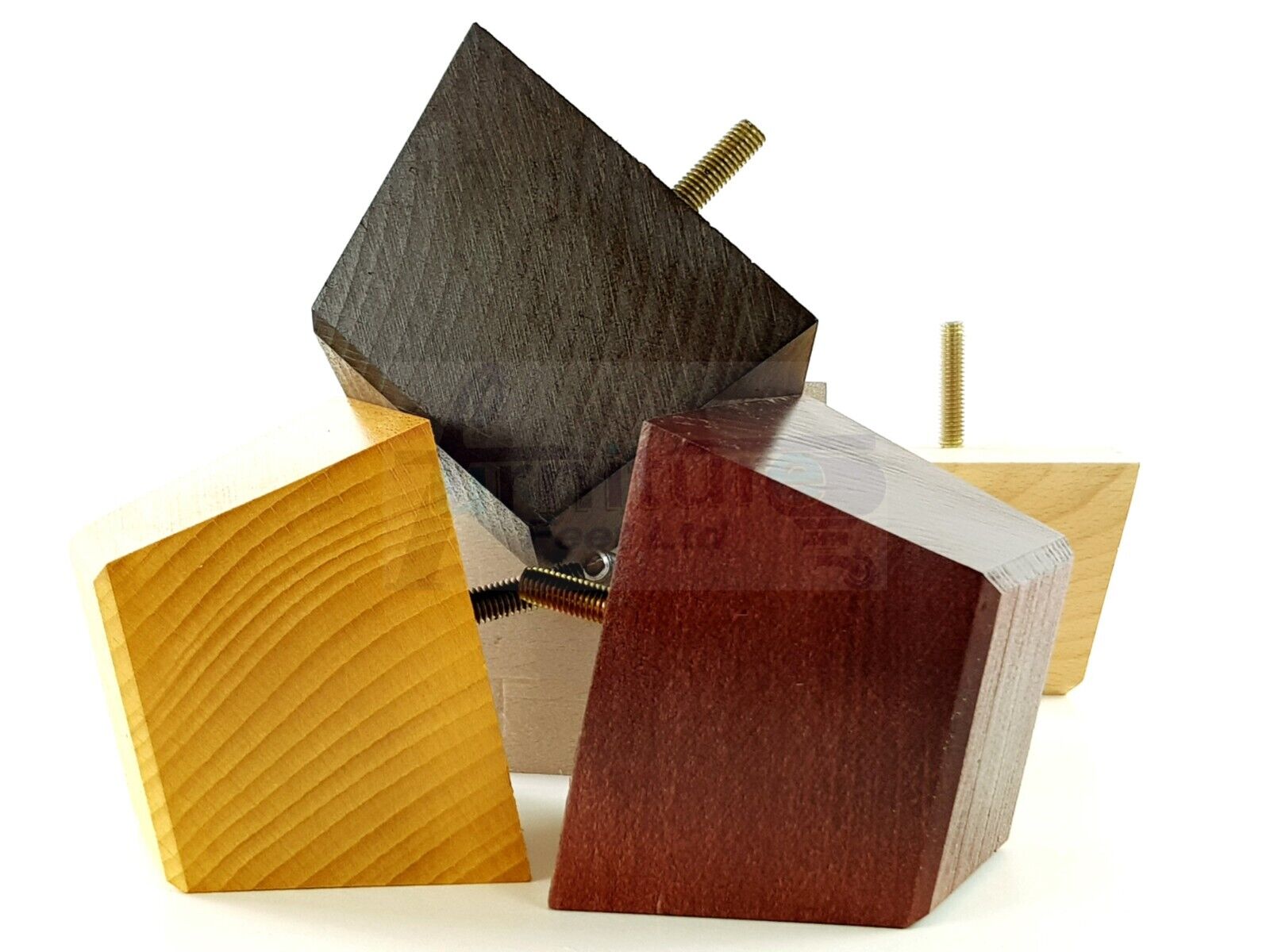 4x Square Wood Sofa Legs 60mm High Replacement Furniture Feet Chairs Cabinets M8 