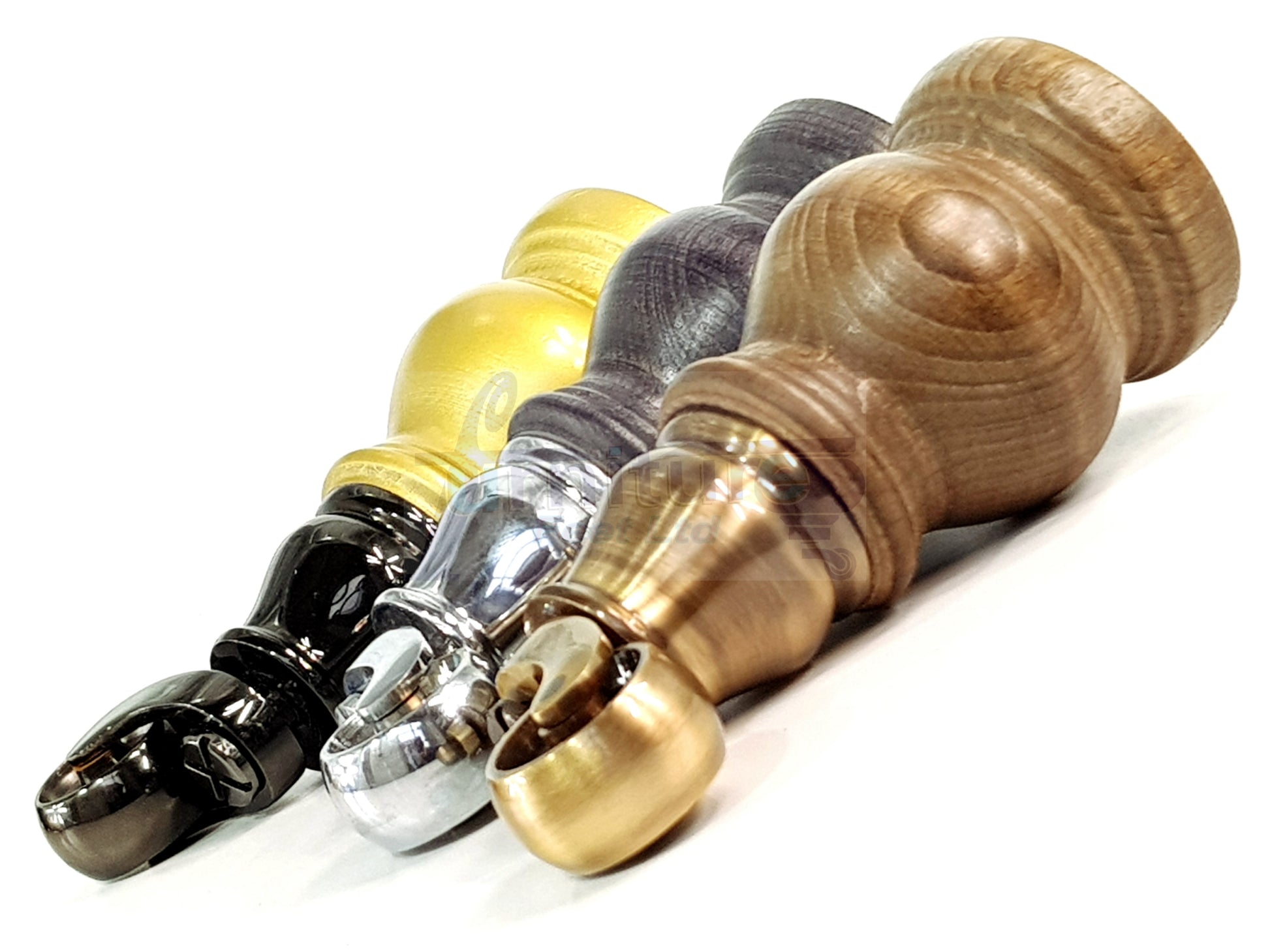 Set Of 4 Turned Wood Furniture Legs With Antique Castor 140mm High M8(8mm) For Chairs Settees & Cabinets