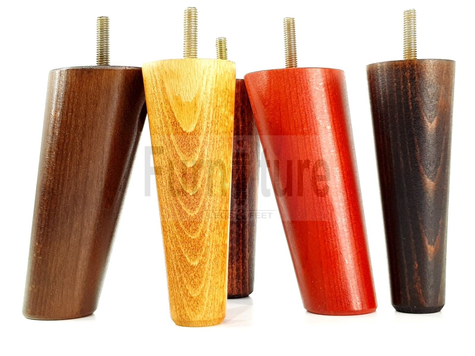 4x Turned Wood Furniture Settee Leg M8 Replacement Feet Chairs Stools Sofa 120mm