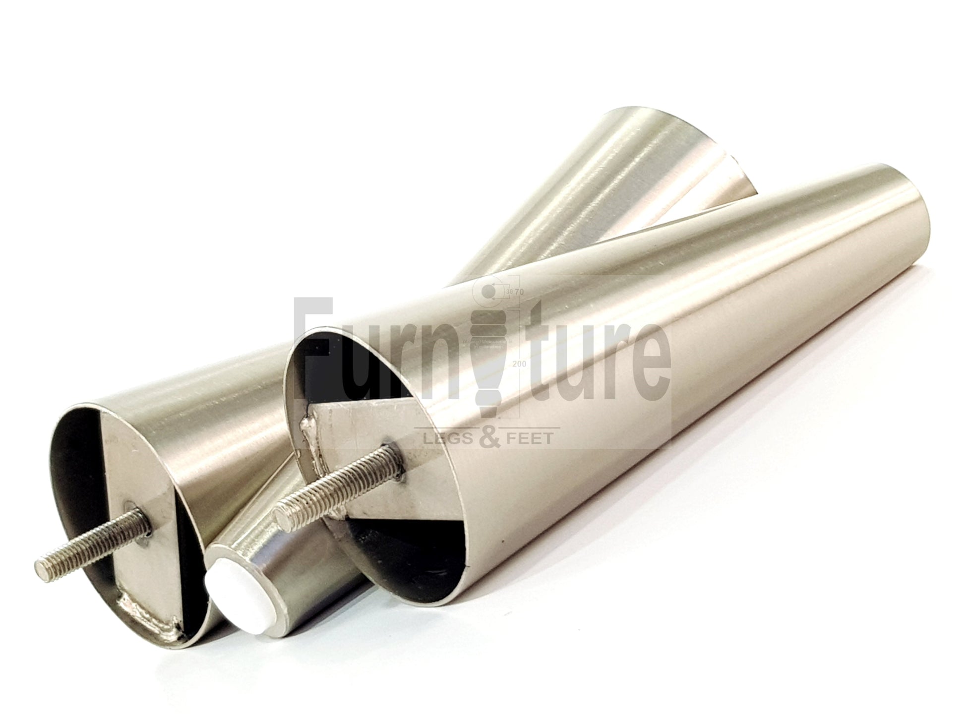 4x Metal Brushed Chrome Furniture Settee Legs Cabinet Sofa Feet 180mm High Chair Beds M8