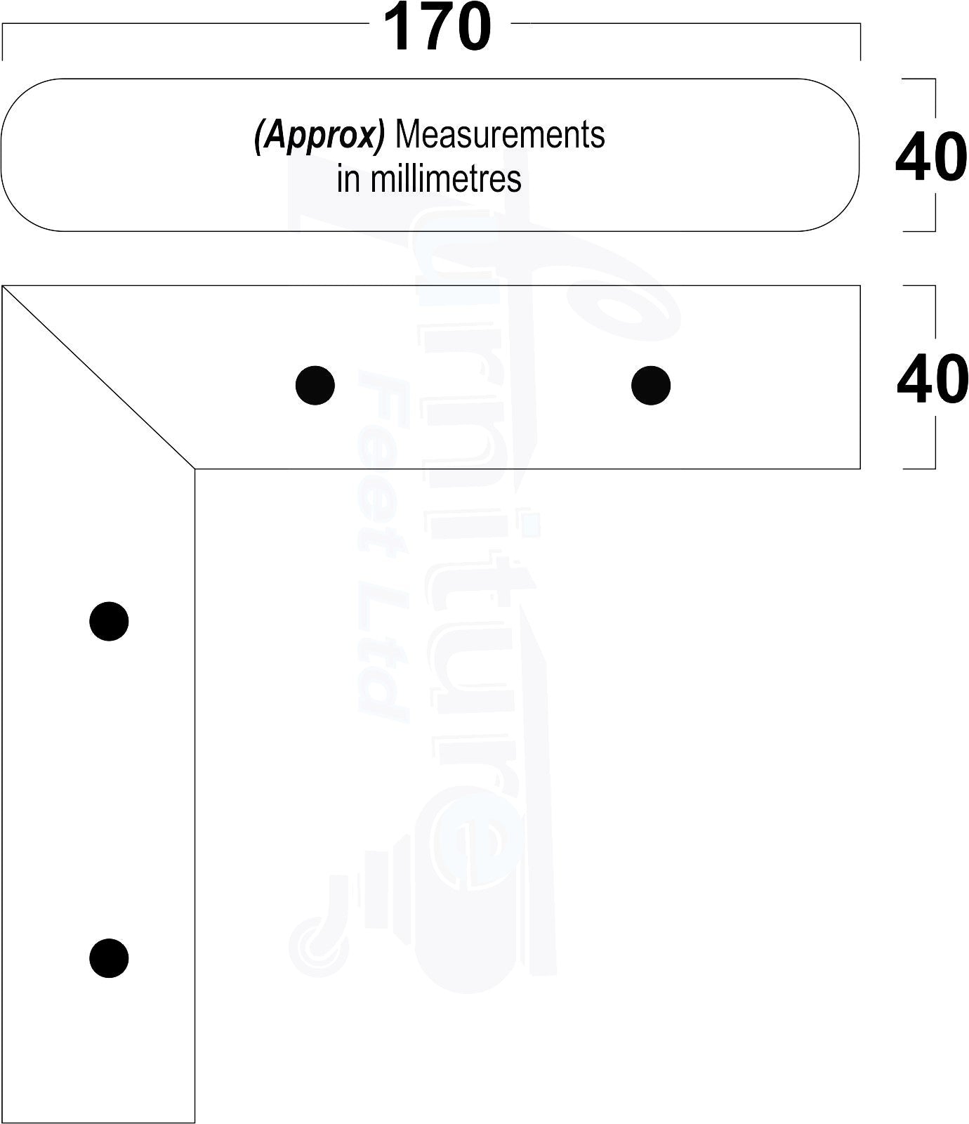 Set Of 4 Wooden Corner Furniture Feet 40mm High Replacement Sofa Chair Legs Self-Fixing: Golden Oak