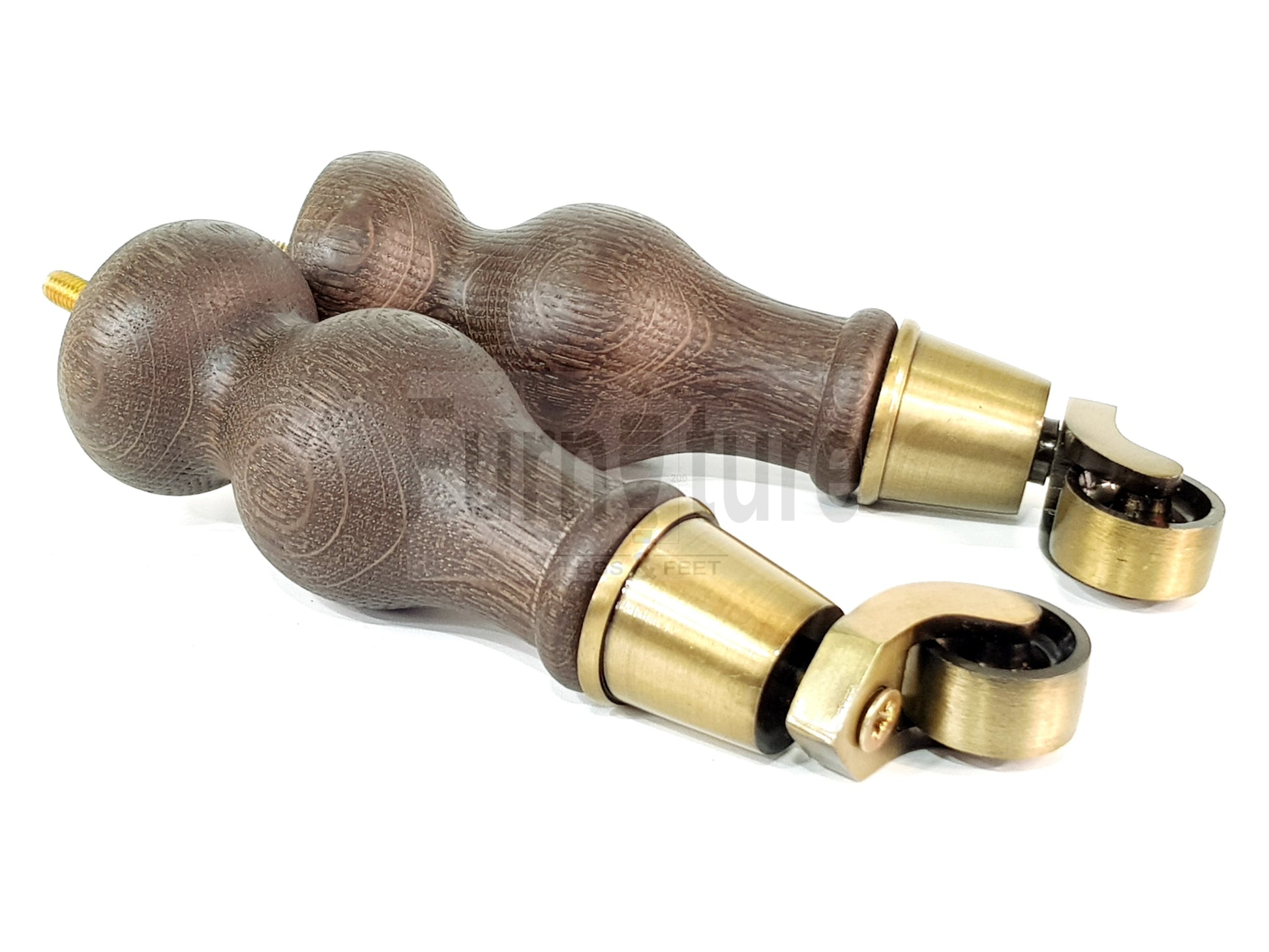 4x Solid Oak Wood Furniture Castor Legs Sofa Settee Chair Replacement Feet 195mm