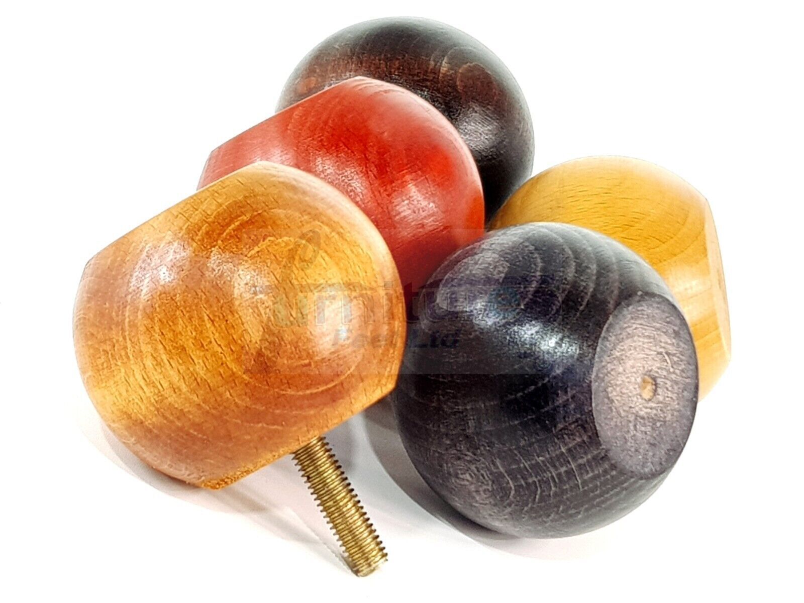 4 Solid Round Wood Turned Furniture Legs Replacement Bun Feet 2 Inches 50mm High Chairs Sofa Beds Settee M8 