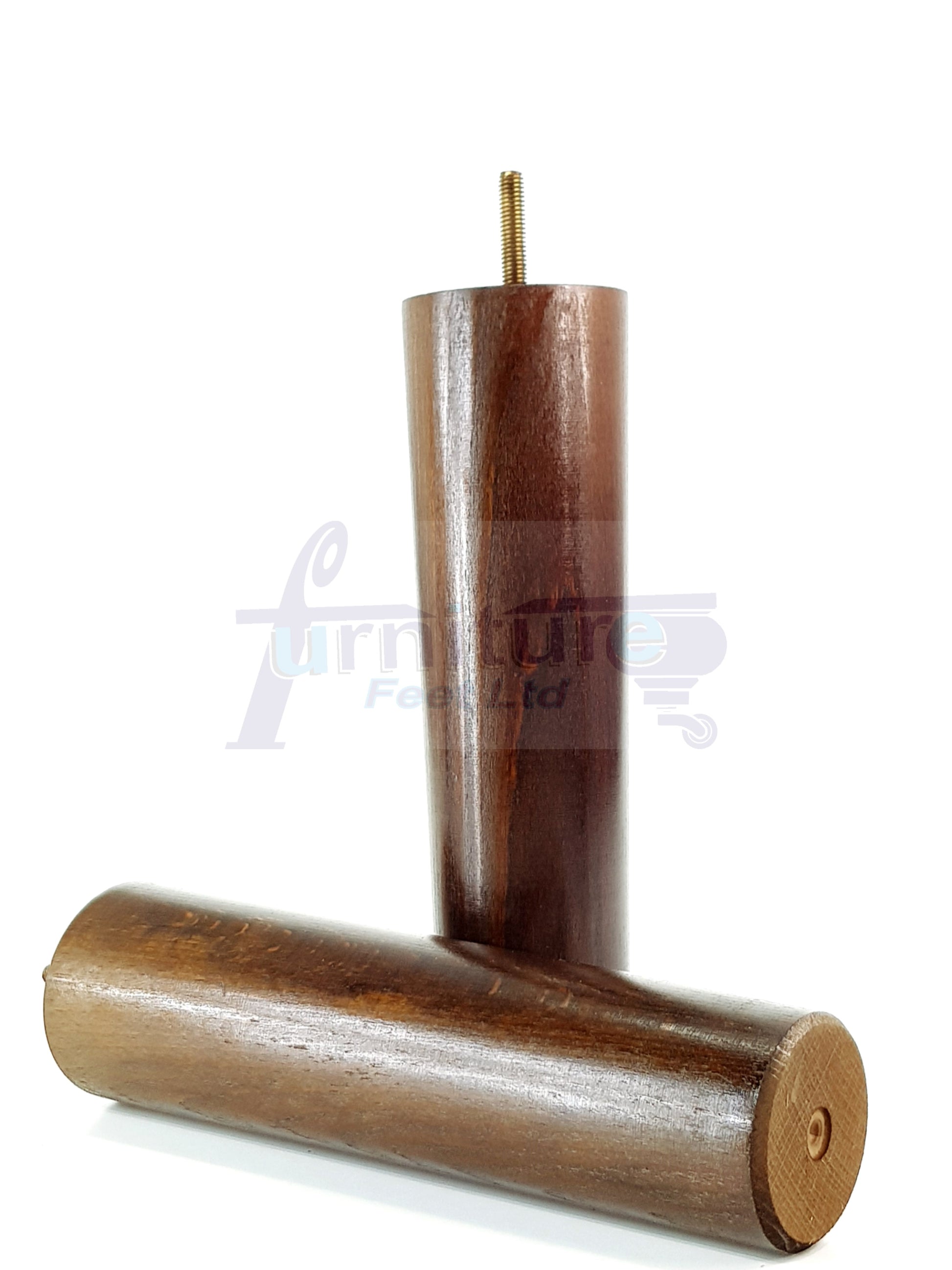 4 Furniture Legs Replacement Feet 230mm Chairs Settee & Cabinets M8 Thread Antique Brown