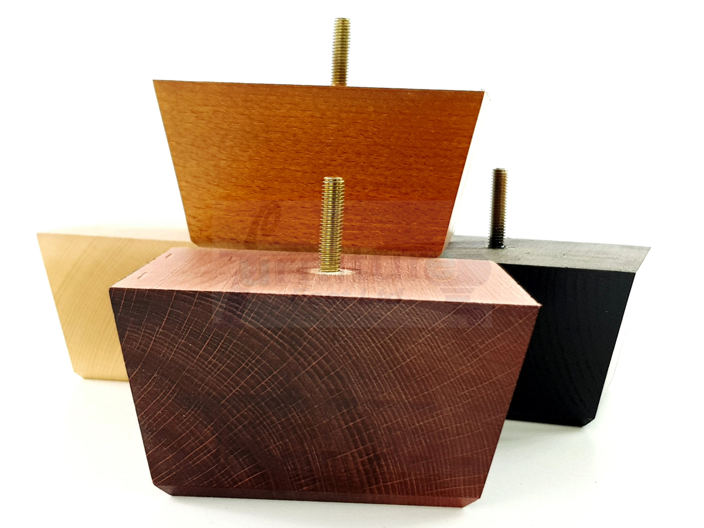 4x Square Wood Sofa Legs 60mm High Replacement Furniture Feet Chairs Cabinets M10 Thread