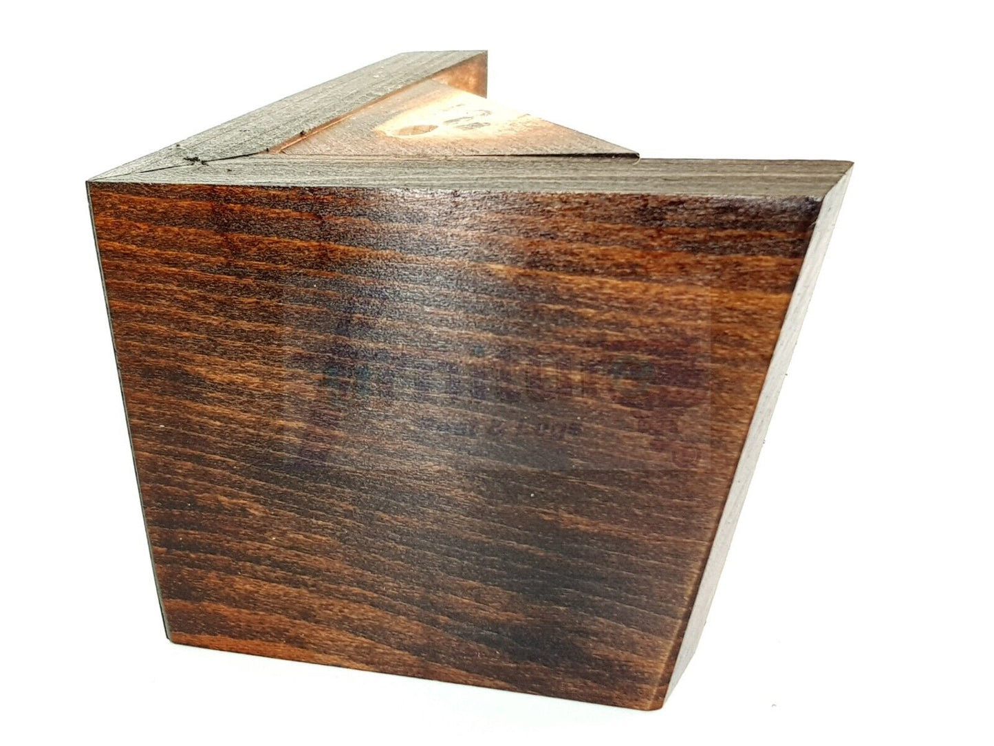4 Solid Wood Furniture Legs Replacement Corner Feet 95mm High Self-Fixing: Chestnut Wash