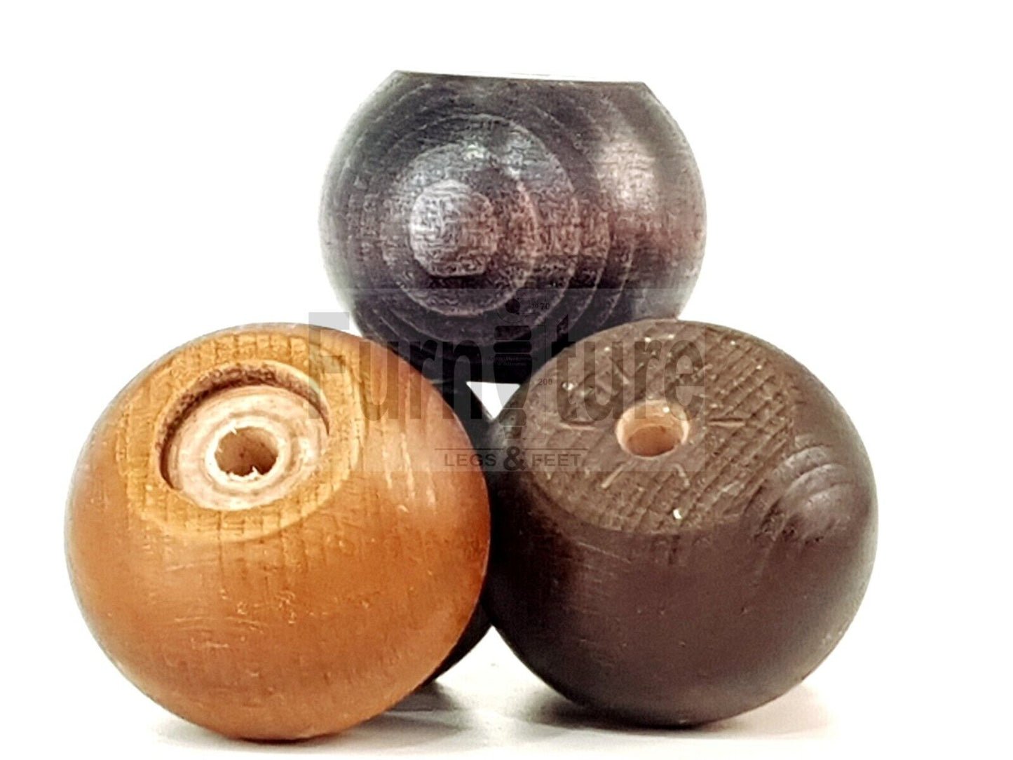 4 Solid Round Wood Turned Furniture Legs Replacement Bun Feet 2 Inches 50mm High Chairs Sofa Beds Settee 