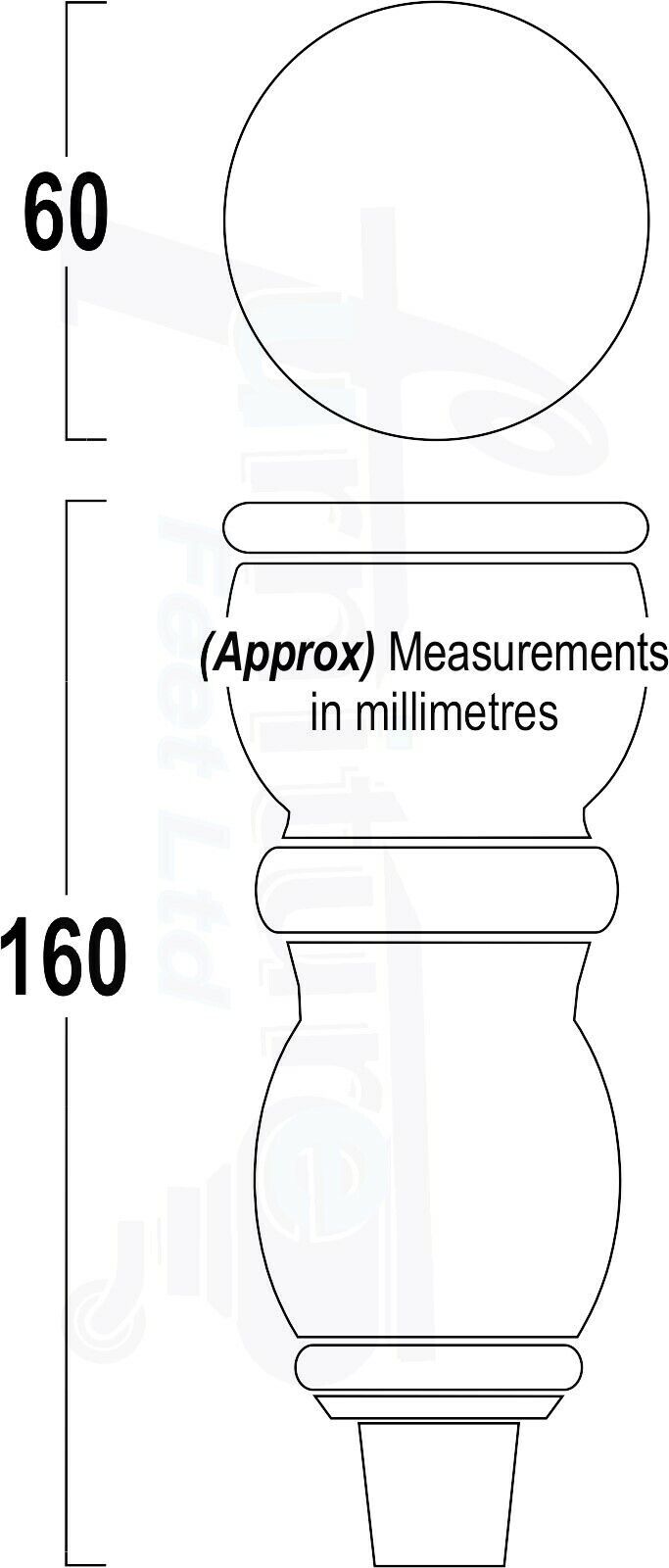 Solid Wood Furniture Feet Set of 4 Legs 160mm High For Sofas Chairs Stools Cabinets & Beds M8
