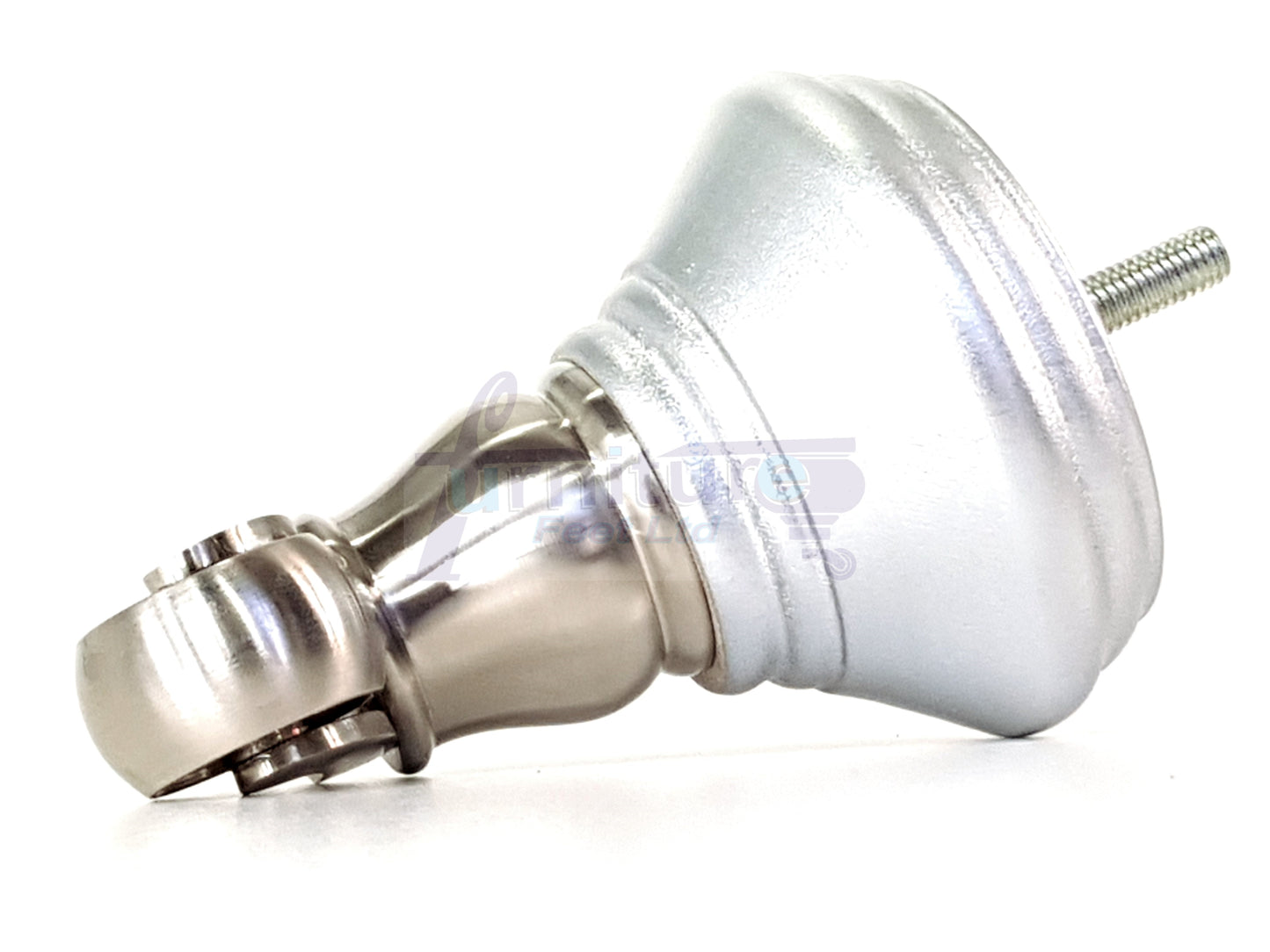 4x Silver Wooden Furniture Sofa Legs M8 With Castors Replacement Chair Settee Feet 115mm - 125mm High