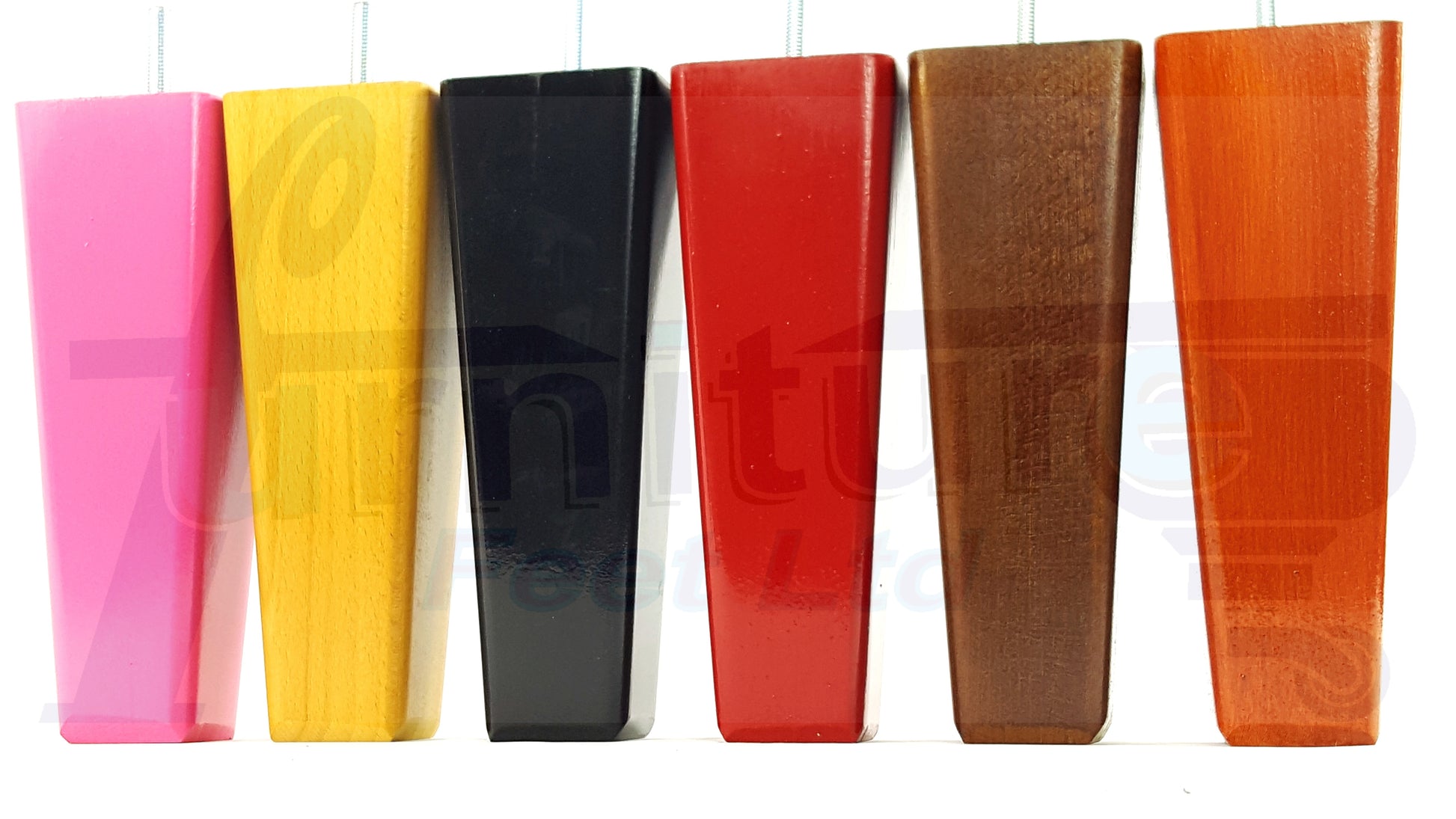 4x Wooden Furniture Legs 200mm High Replacement Square Tapered Feet 8mm Thread