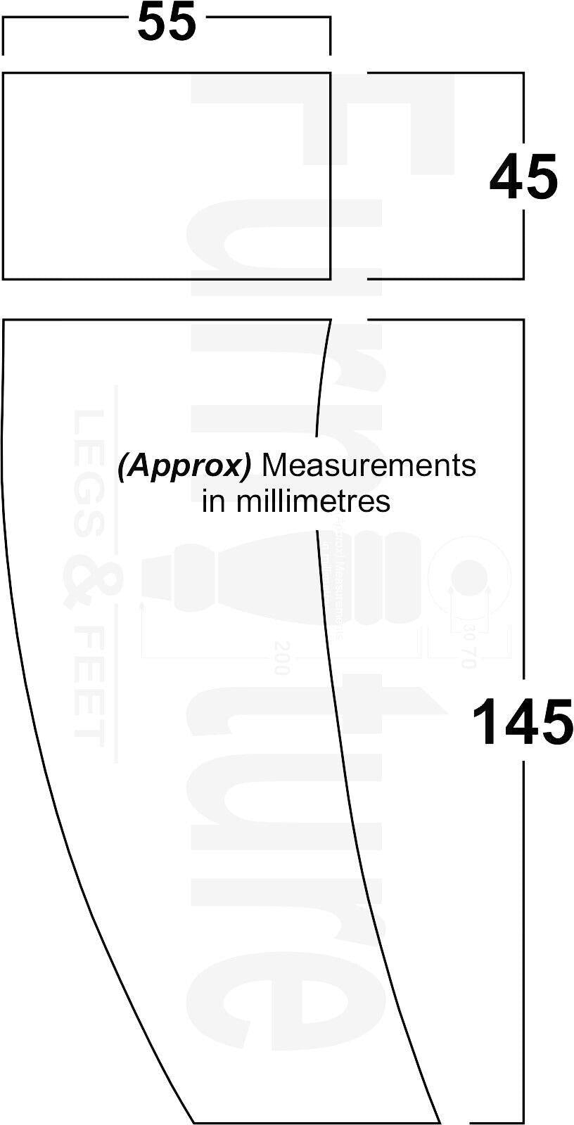 Set Of 4 Solid Wood Curved Furniture Feet Replacement Legs 145mm High M8(8mm)