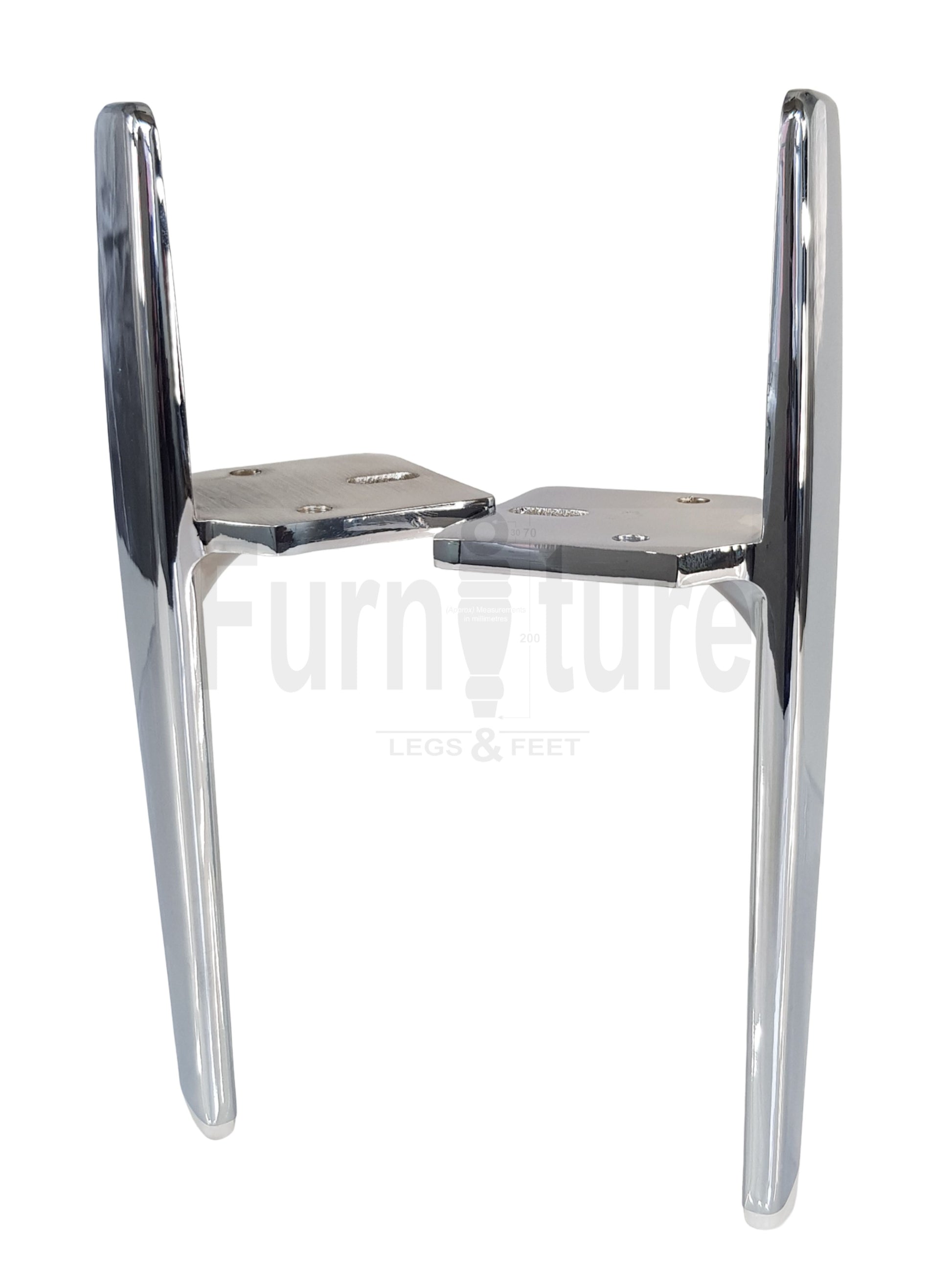  4 Chrome Furniture Settee Legs Cabinet Sofa Metal Feet 170mm High Chair Beds