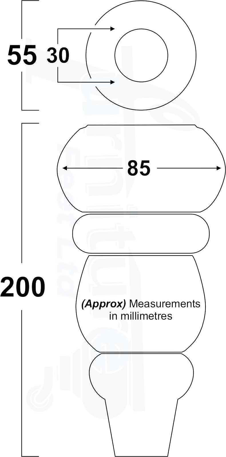 4 Solid Wood Furniture Legs Replacement Turned Feet 200mm High M8(8mm) Thread: Dark Oak
