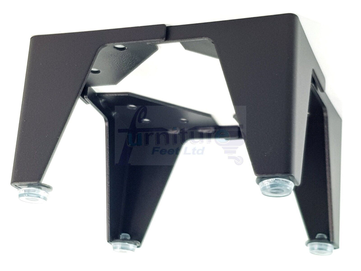 Metal Furniture Feet Black Finish Replacement Metal Legs 100mm High For Sofa, Chairs, Stools Beds Cabinets Self Fix Pre-Drilled Set of 4