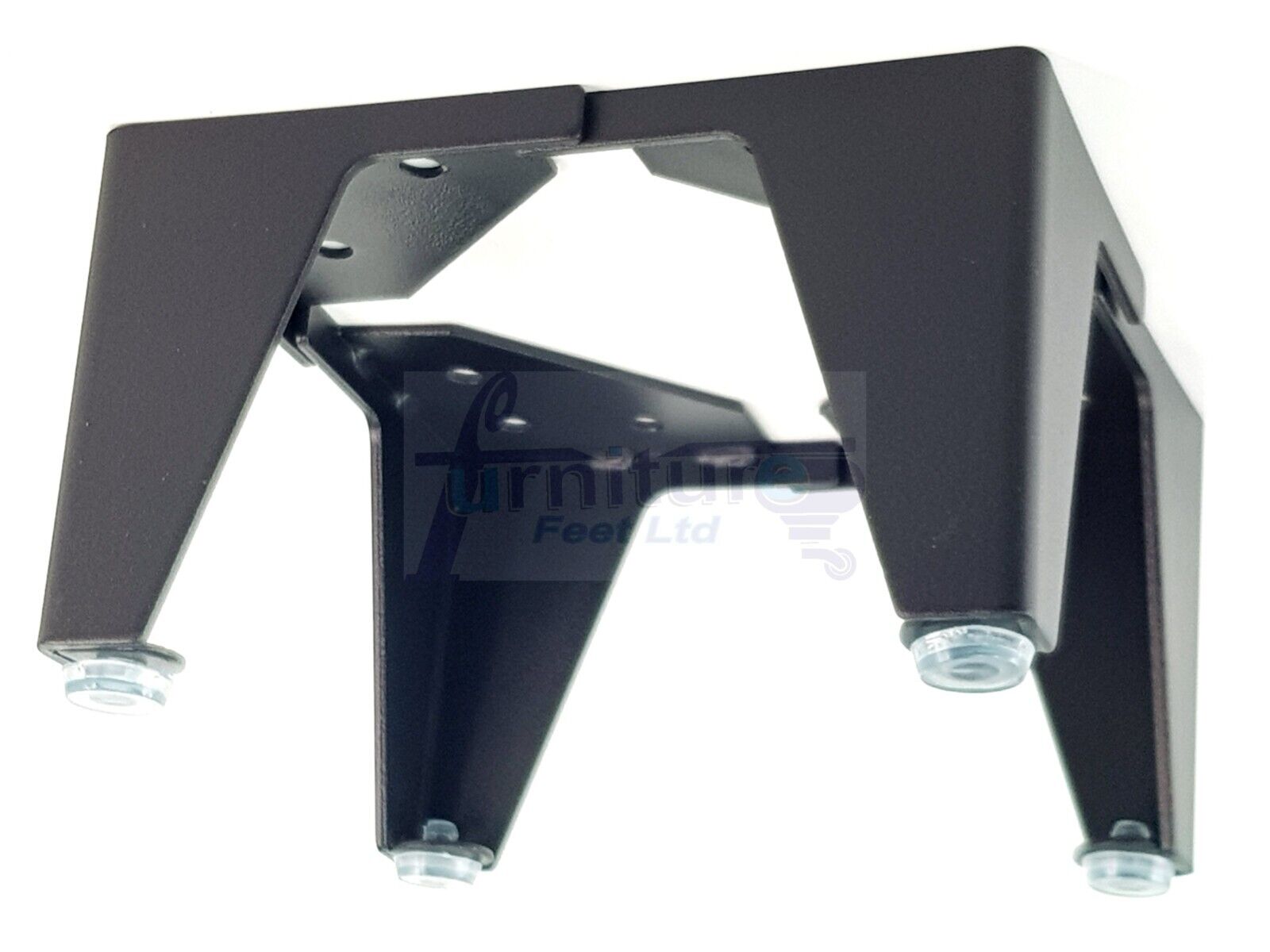 Metal Furniture Feet Black Finish Replacement Metal Legs 100mm High For Sofa, Chairs, Stools Beds Cabinets Self Fix Pre-Drilled Set of 4