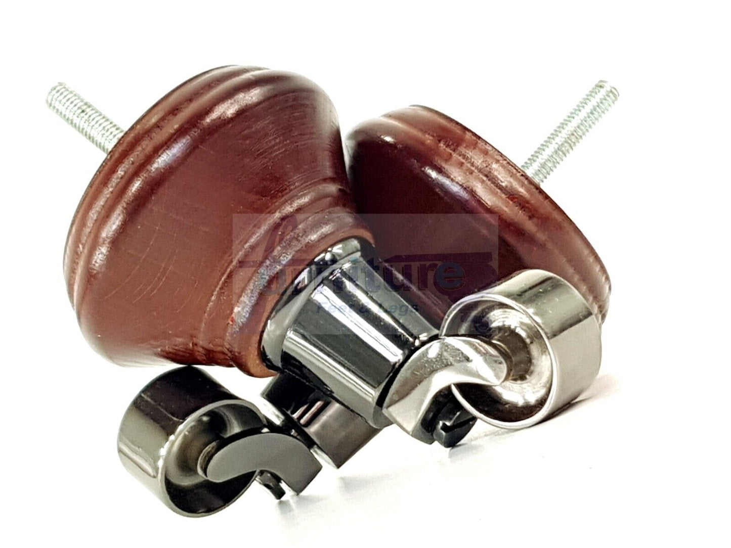 4x Antique Mahogany Wooden Furniture Sofa Legs M8 With Castors Replacment Chair Settee Feet 115mm - 125mm High