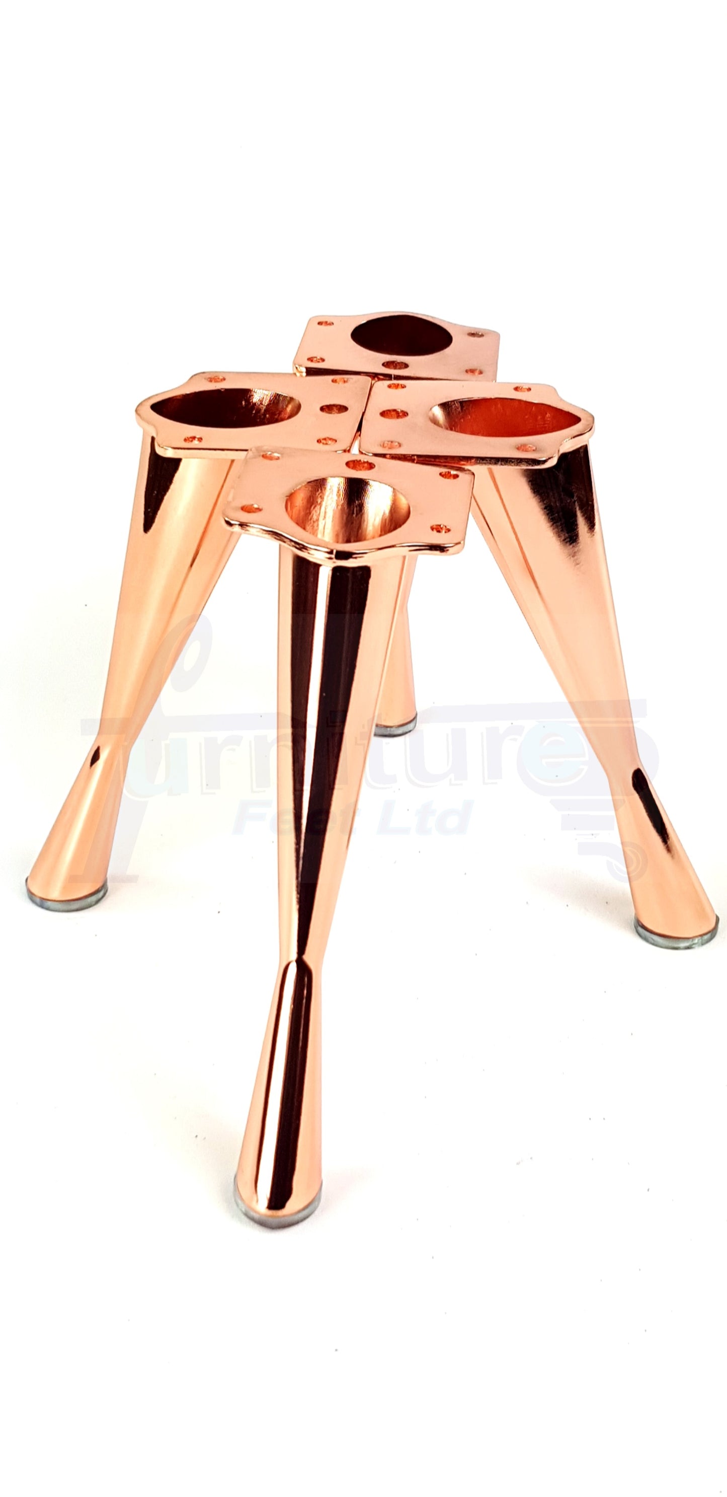 4x Metal Furniture Legs Copper Rose Gold 170mm High Self-Fix Modern Feet Sofa Chair Cabinet Table