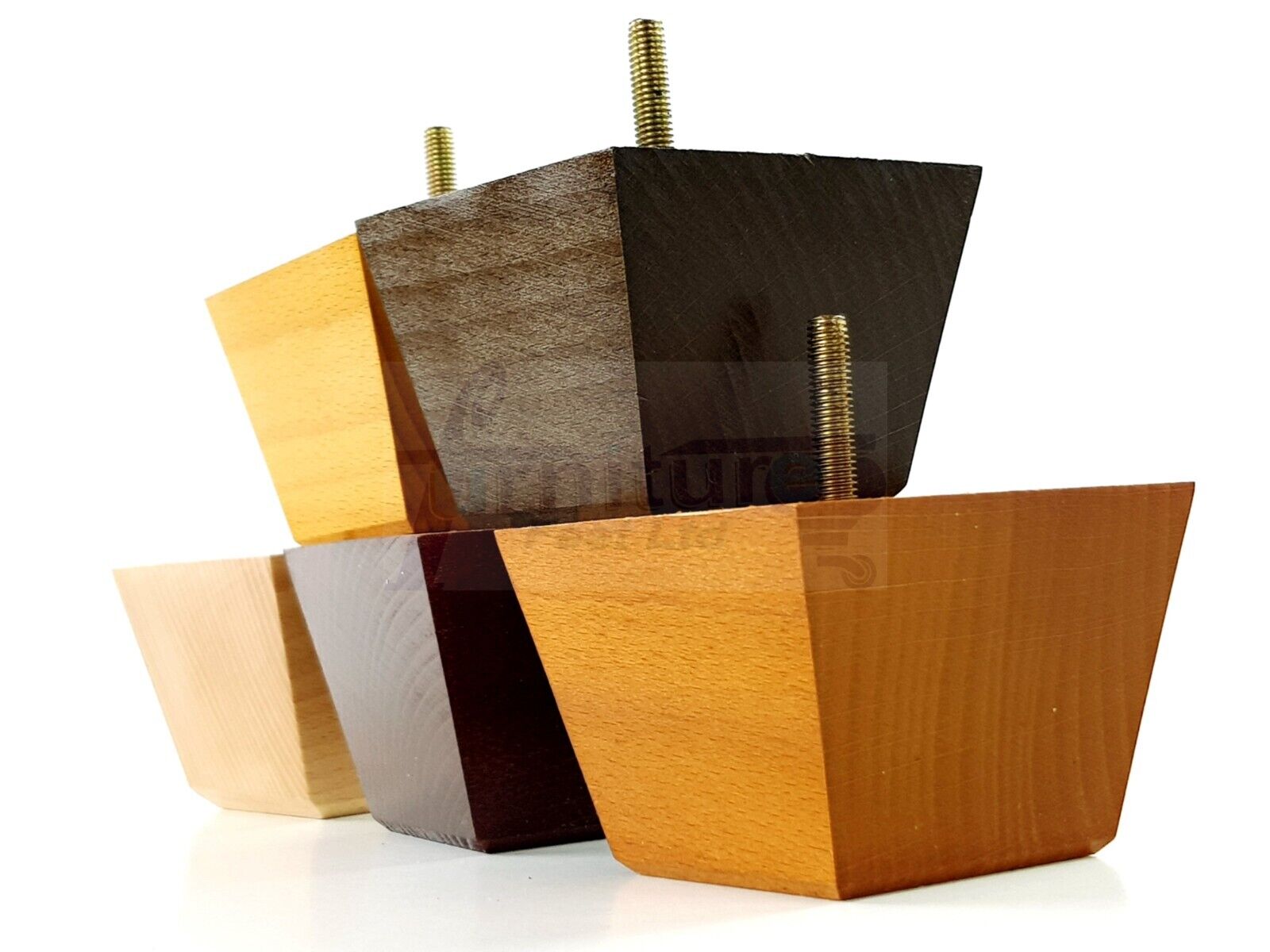4x Square Wood Sofa Legs 60mm High Replacement Furniture Feet Chairs Cabinets M8 
