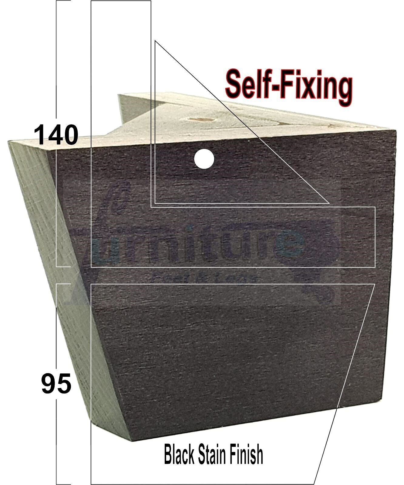 4 Solid Wood Furniture Legs Replacement Corner Feet 95mm High Multi Colours Chairs Stools Sofa Beds Settee & Cabinets Fix With Screws