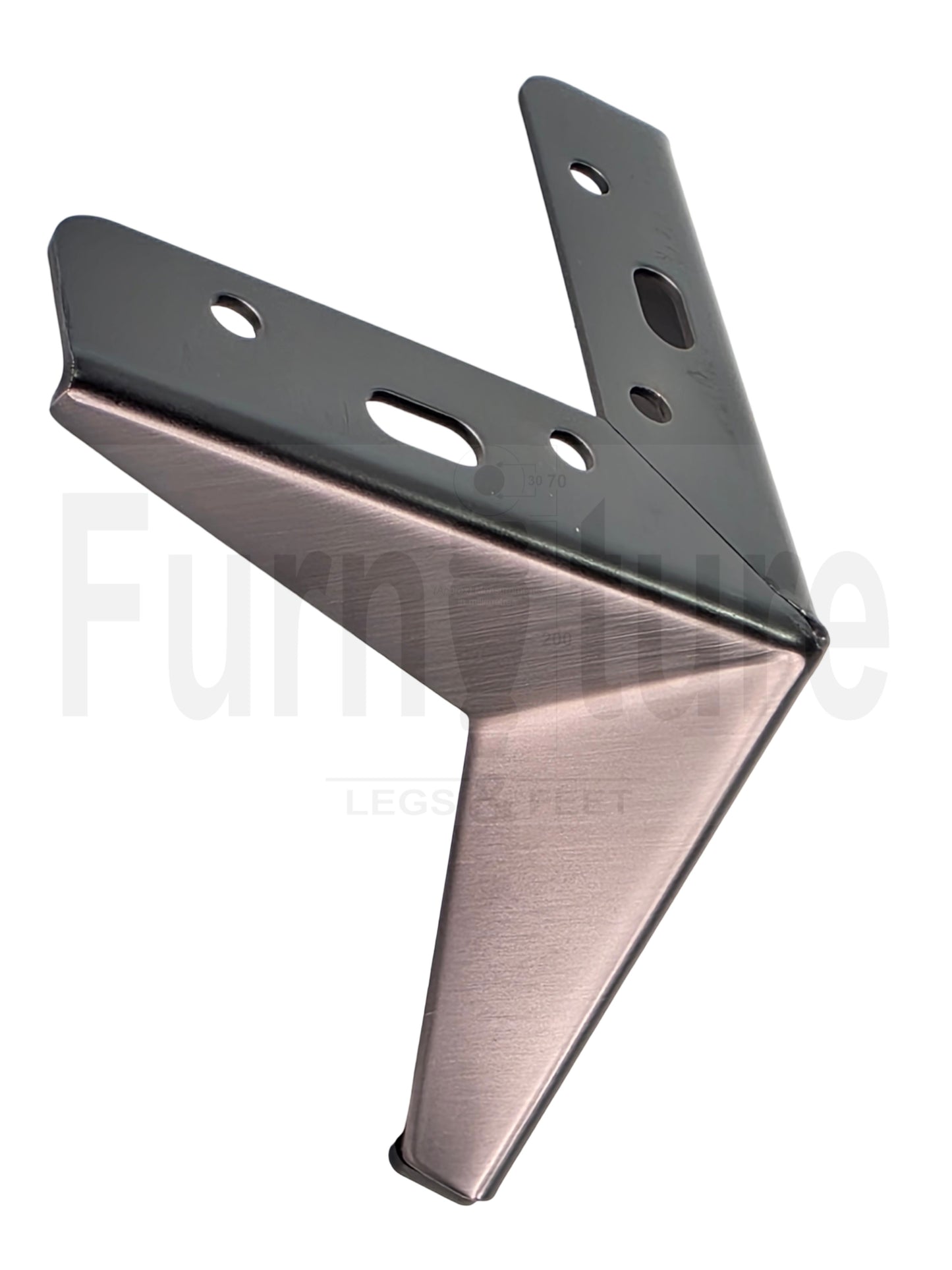 4 Metal Corner Feet Replacement Furniture Legs Brushed Black Finish 135mm High