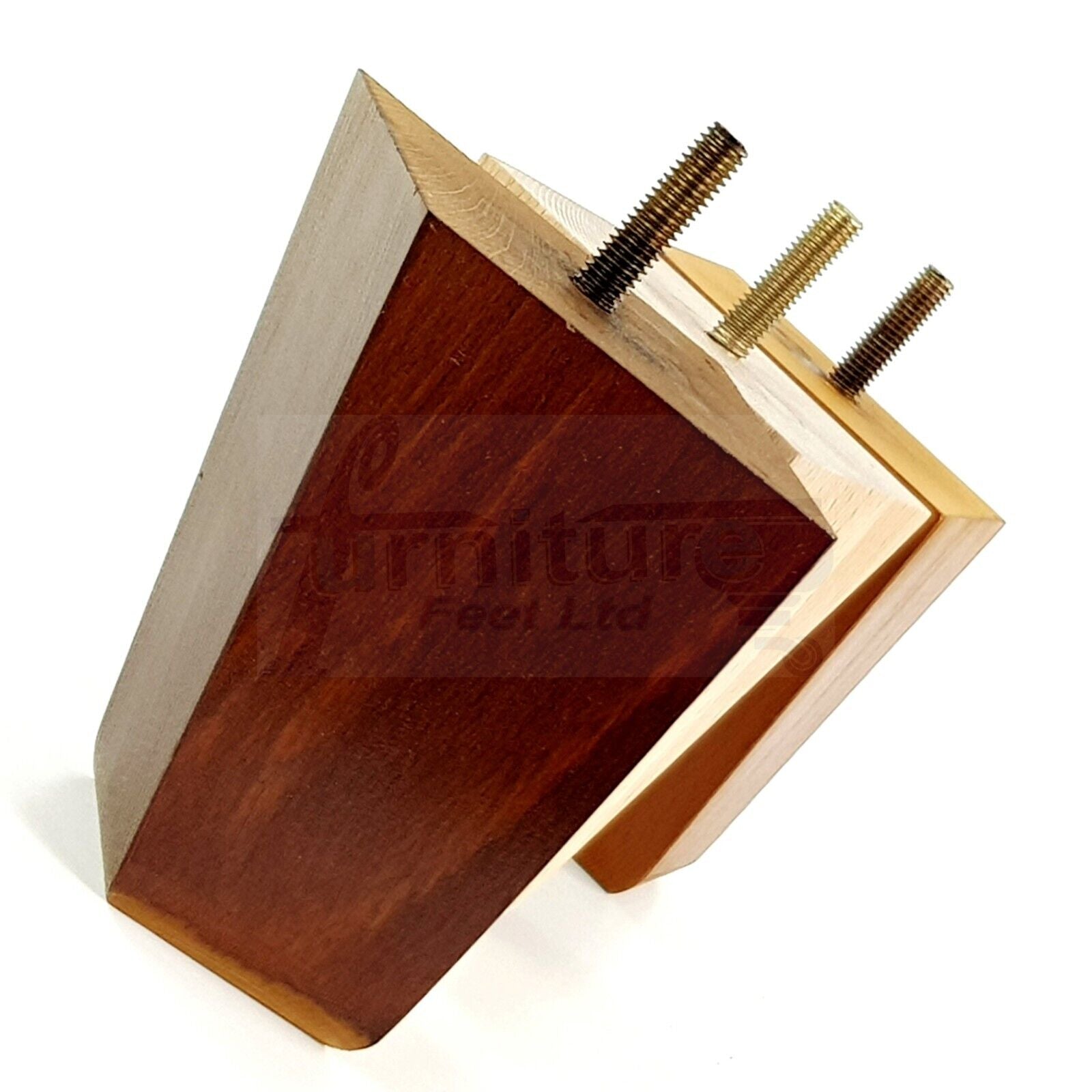 4x Angled Block Wood Sofa Legs 100mm High Replacement Furniture Feet Chairs Cabinets M8(8mm)