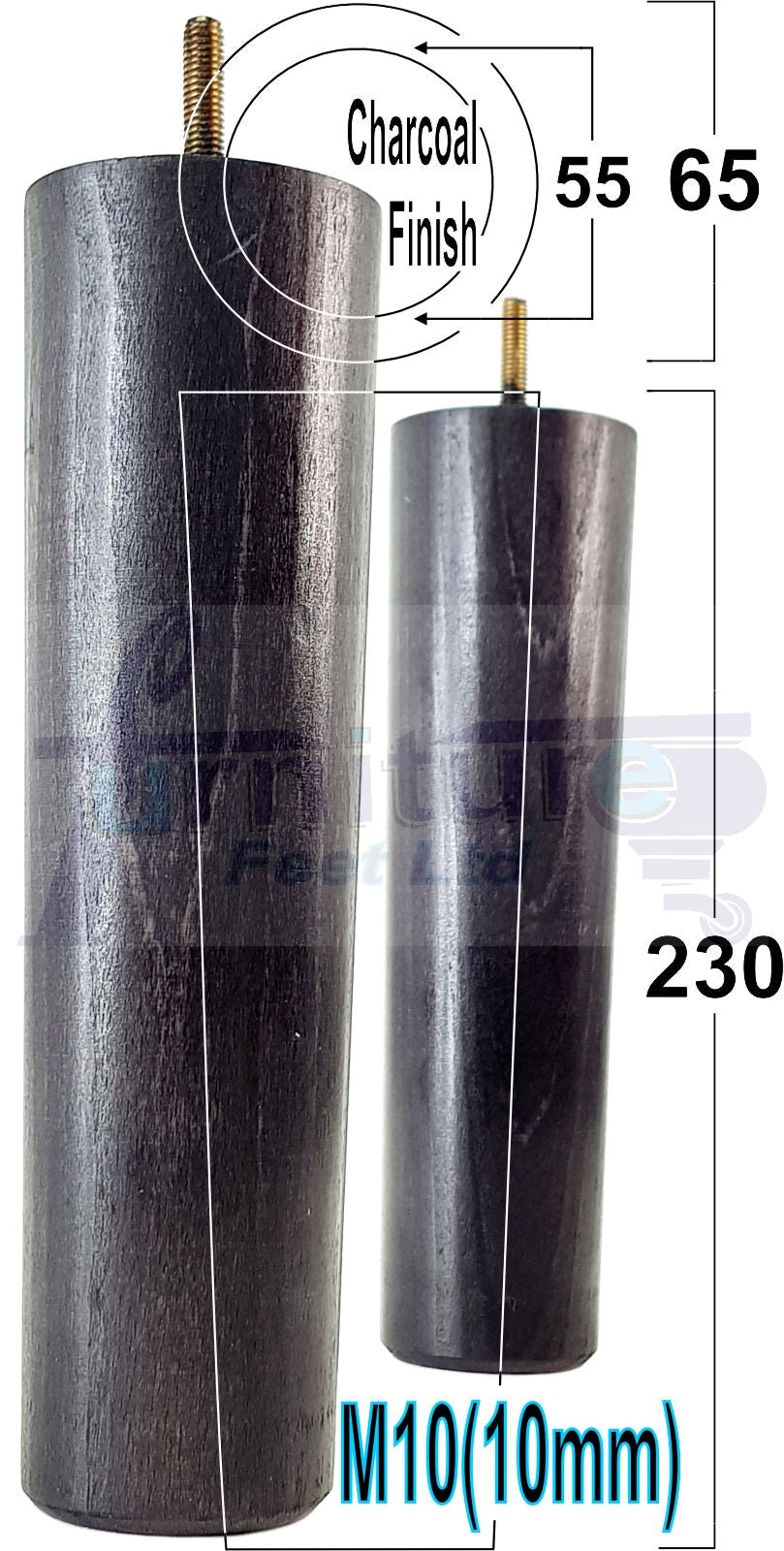 4 Solid Wood Turned Furniture Legs Replacement Feet 230mm High Chairs Sofa Bed Settee & Cabinets M10
