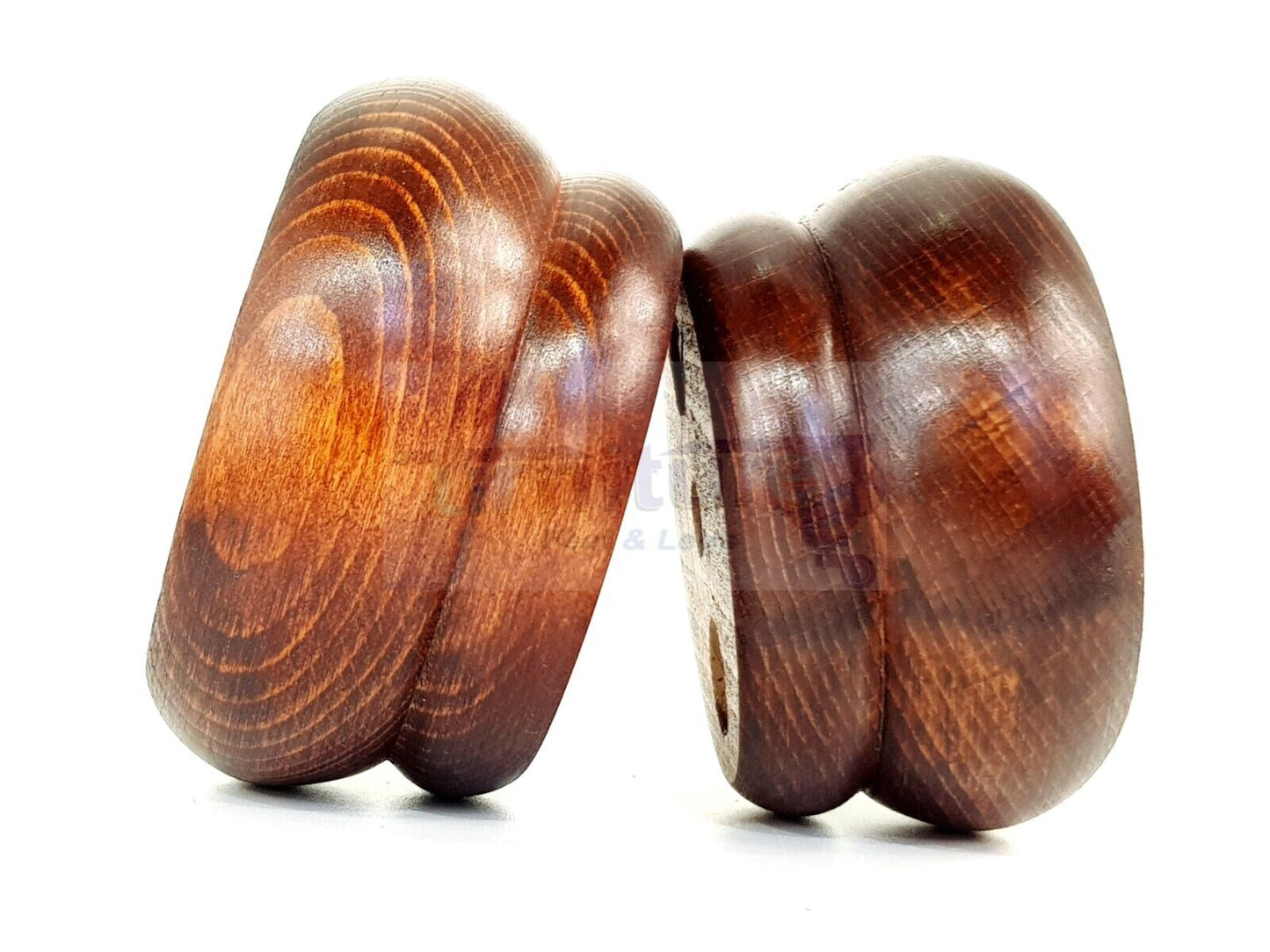 4 Turned Wood Furniture Legs Chair Sofa Stool Bed Replacement Bun Feet 50mm High