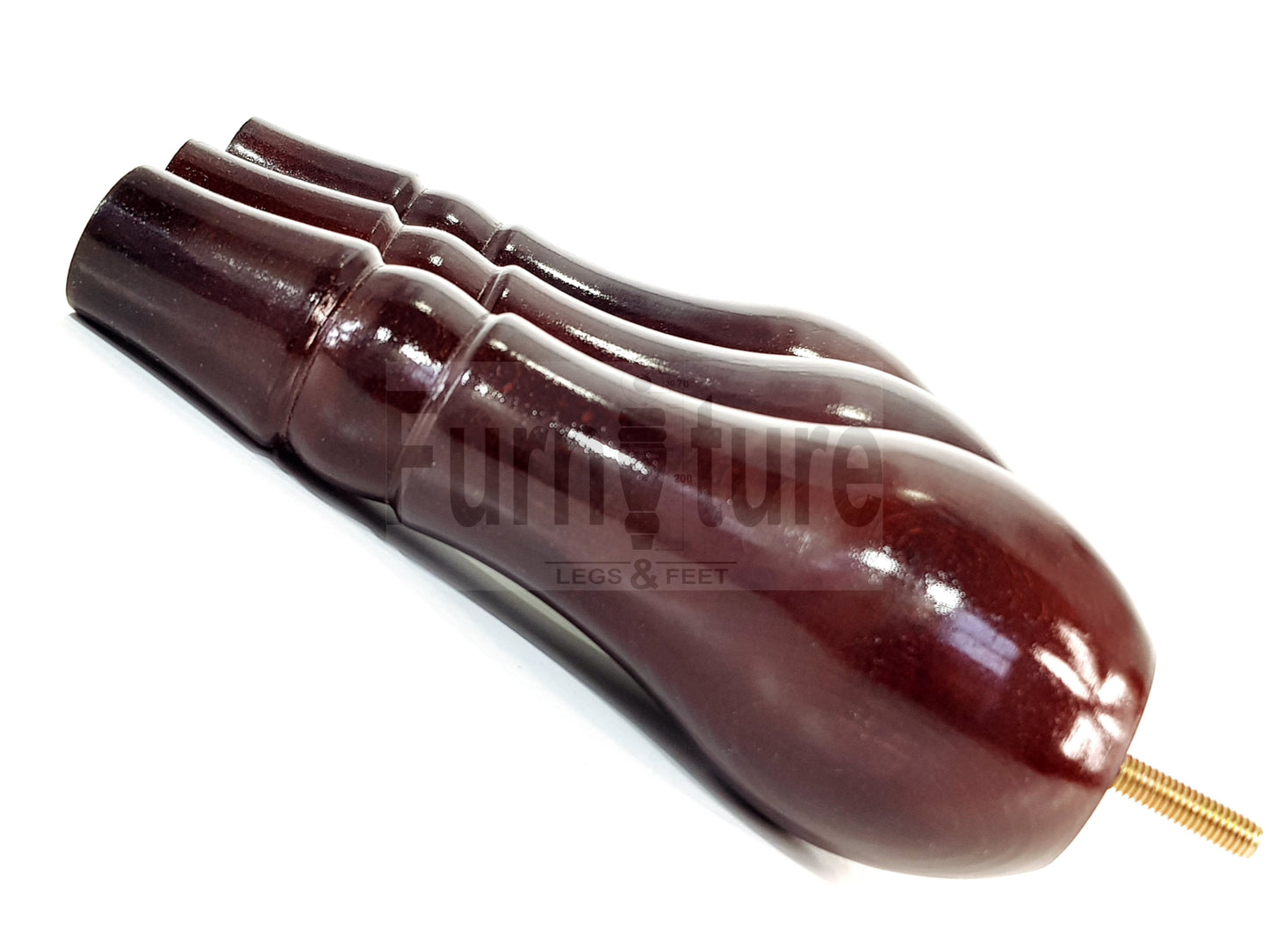 4x Solid Wood Turned Replacement M10 Thread Furniture Legs Sofa Chair Settee Feet 200mm