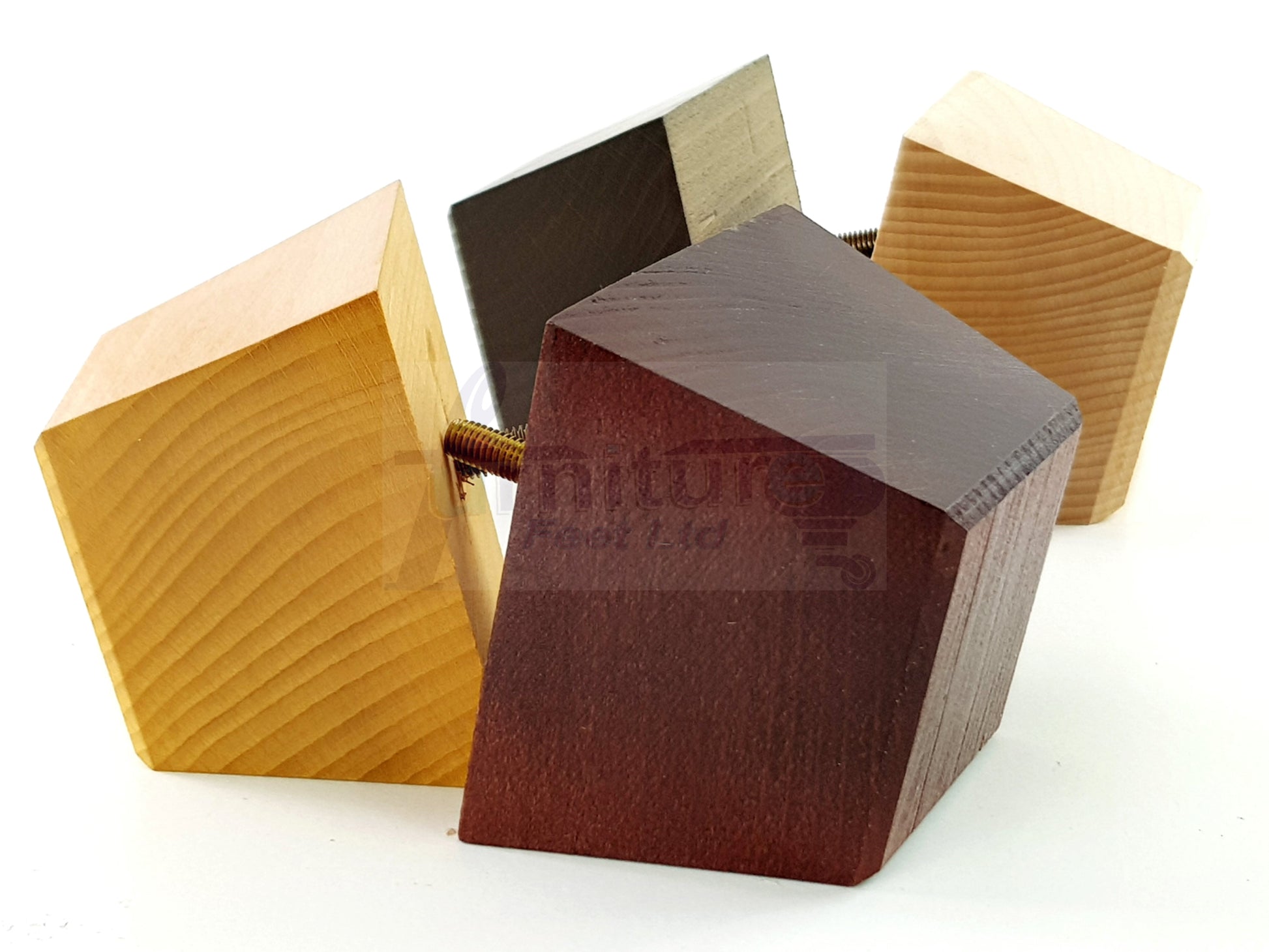 4x Square Wood Sofa Legs 60mm High Replacement Furniture Feet Chairs Cabinets M10 Thread