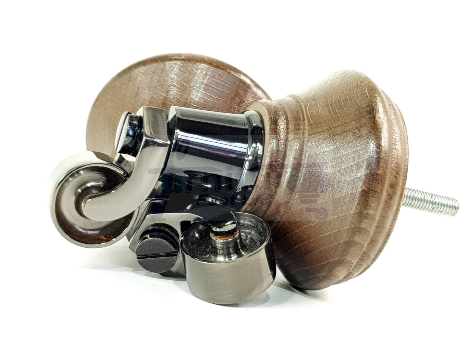 4x Antique Brown Stain Wooden Furniture Sofa Legs M8 With Castors Replacment Chair Settee Feet 115mm - 125mm High