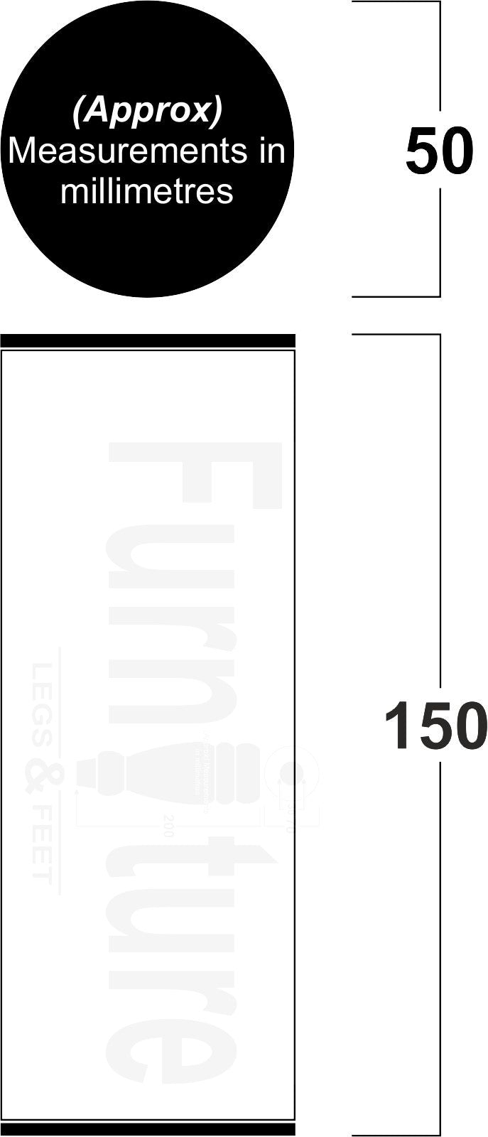 4x Metal Furniture Settee Legs Brass Feet 150mm High Sofa Chair Beds M8