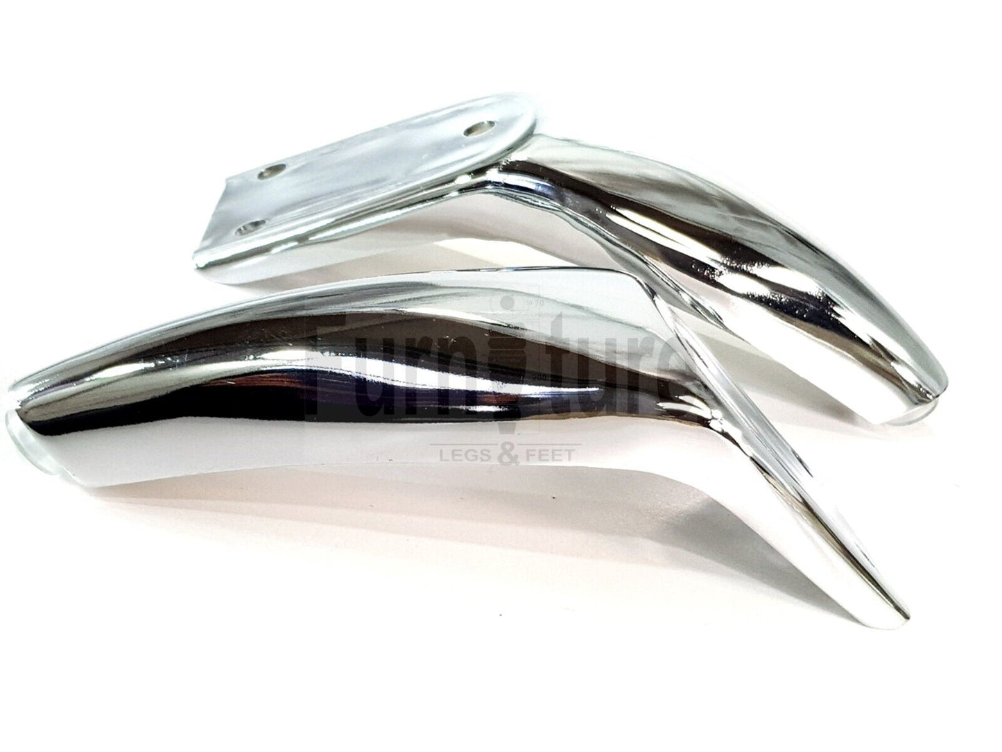 4x Chrome Metal Legs 130mm Replacement Feet Cabinet Sofa Chair Settee (Self-Fix)
