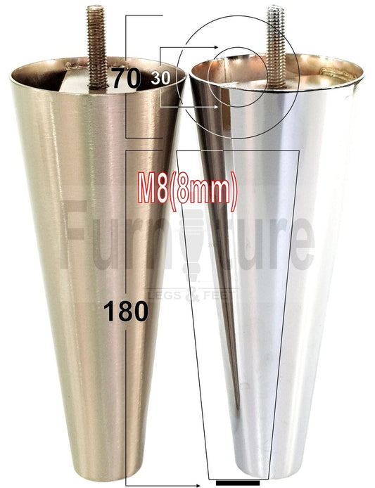 4x Metal Furniture Settee Legs Cabinet Sofa Feet 180mm High Chair Beds M8