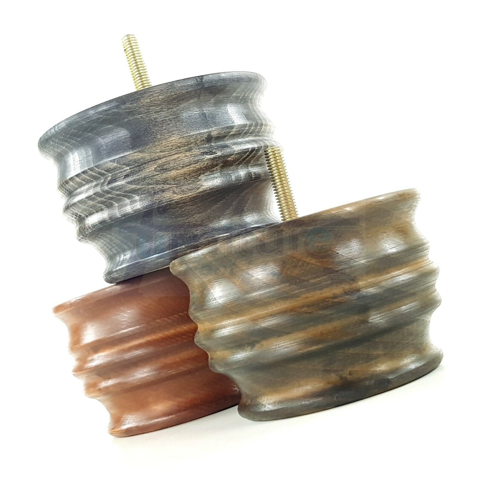 4x Turned Wooden Furniture Replacement Legs 65mm High 8mm Tread