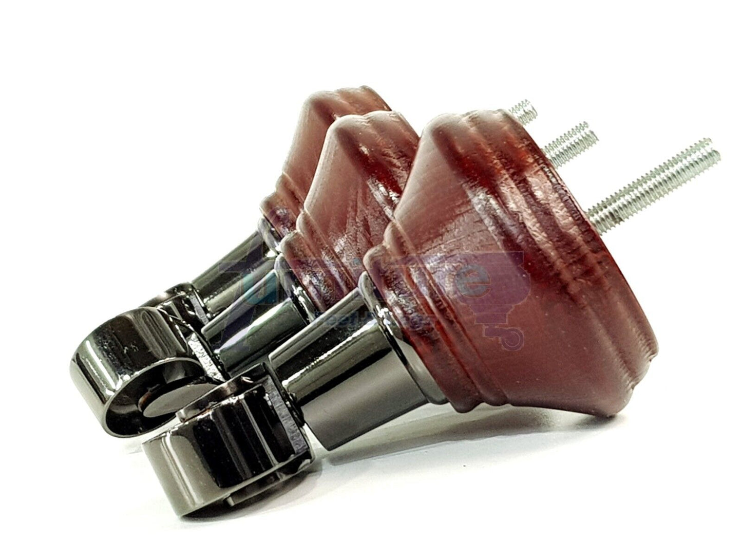 4x Mahogany Wooden Furniture Sofa Legs M8 With Castors Replacment Chair Settee Feet 115mm - 125mm High