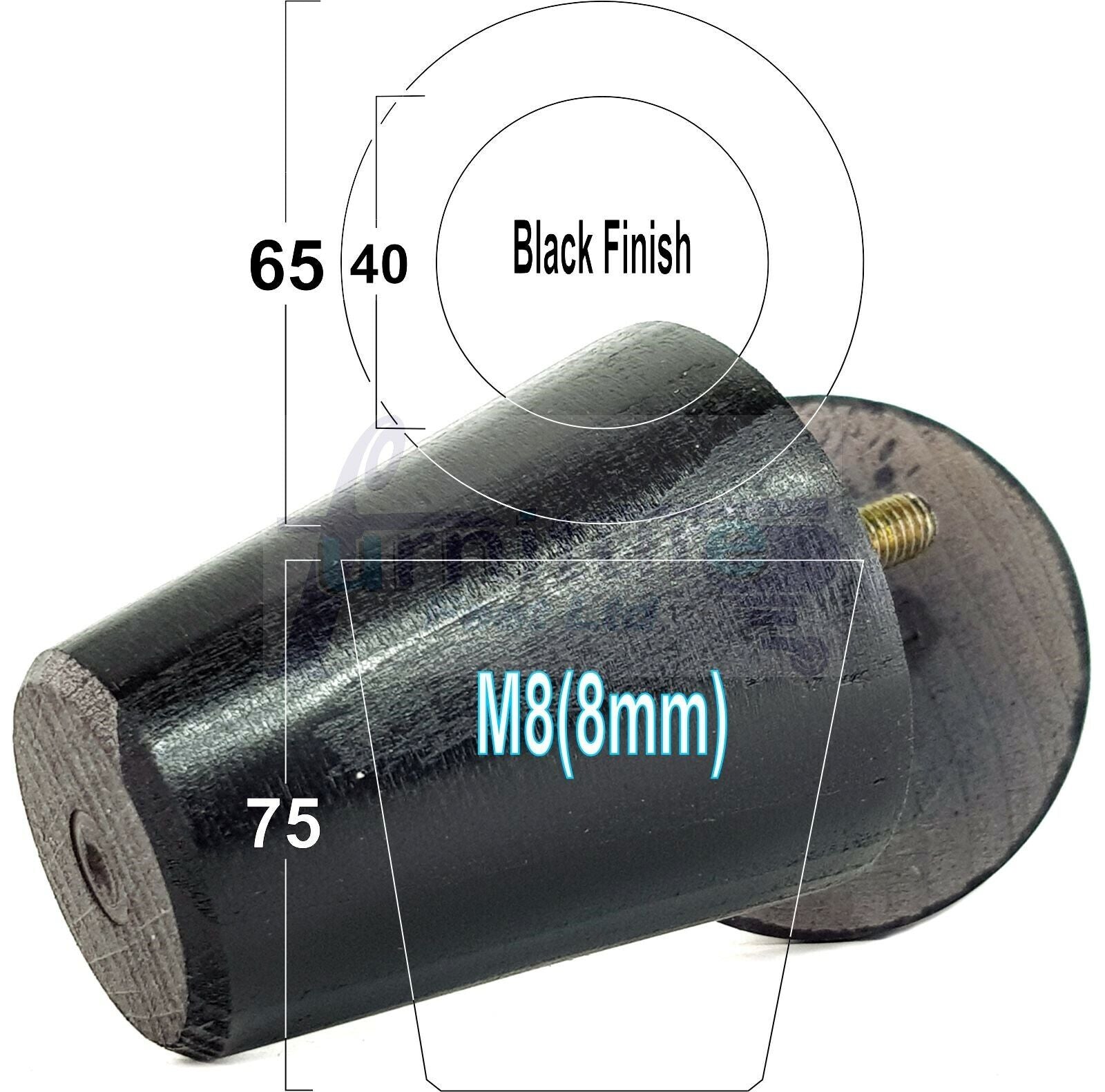 4x Solid Wood Turned Furniture Legs Replacement Bun Feet 75mm High Chairs Stools Sofa's Beds Settee M8