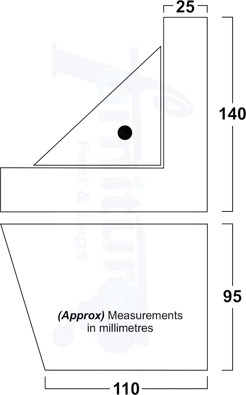 4 Solid Wood Furniture Legs Replacement Corner Feet 95mm High Self-Fixing: Mahogany