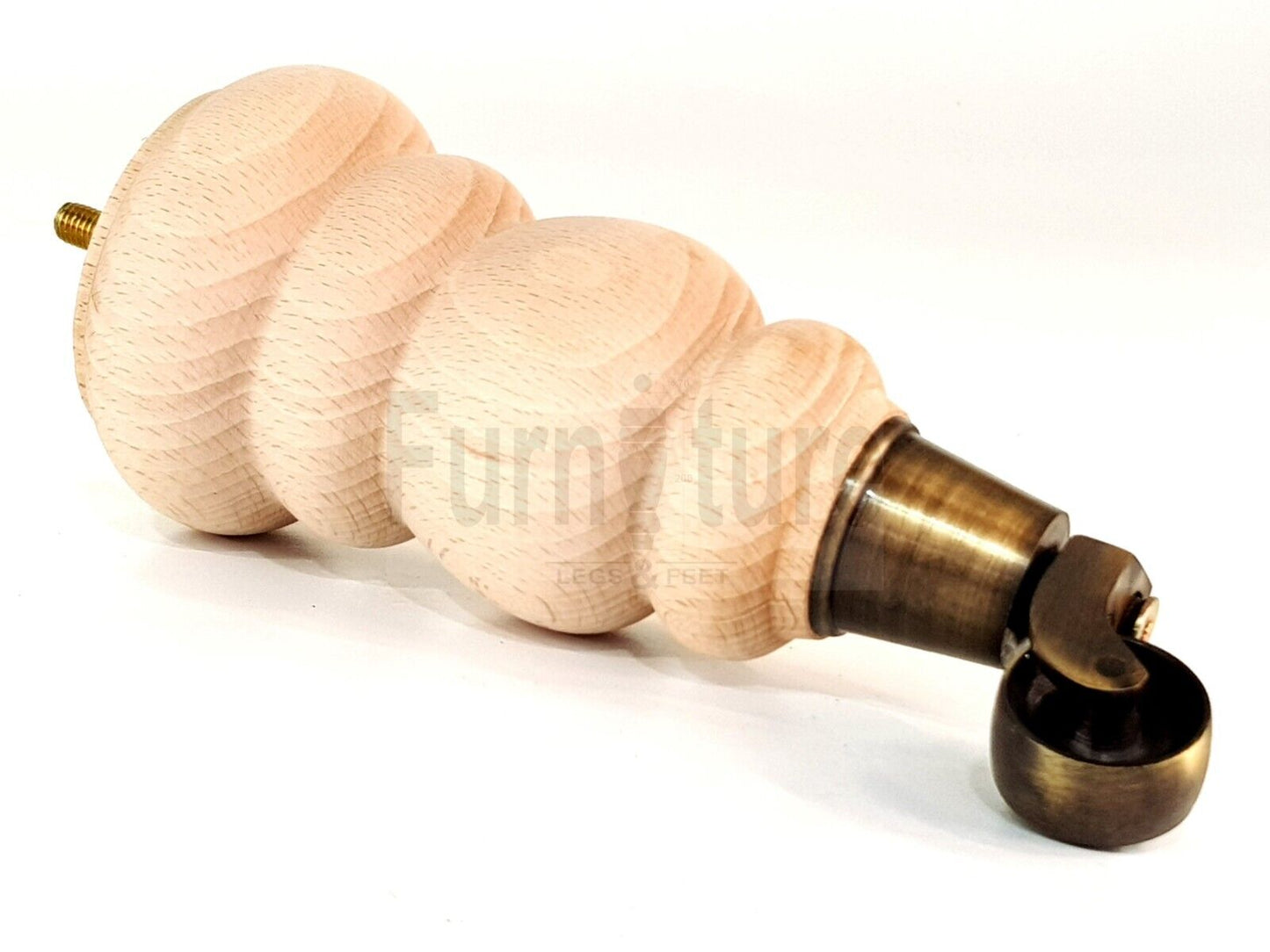 4x Turned Solid Wood Furniture Legs Replacement Feet 200mm High 8mm Thread