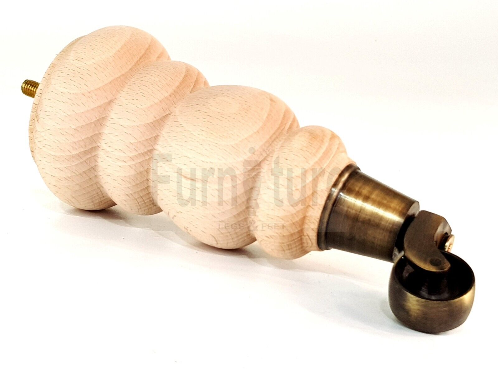 4x Turned Solid Wood Furniture Legs Replacement Feet 200mm High 8mm Thread