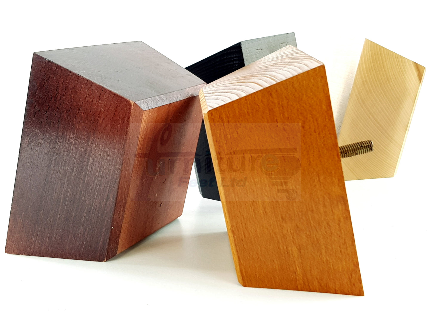 4x Square Wood Sofa Legs 60mm High Replacement Furniture Feet Chairs Cabinets M10 Thread